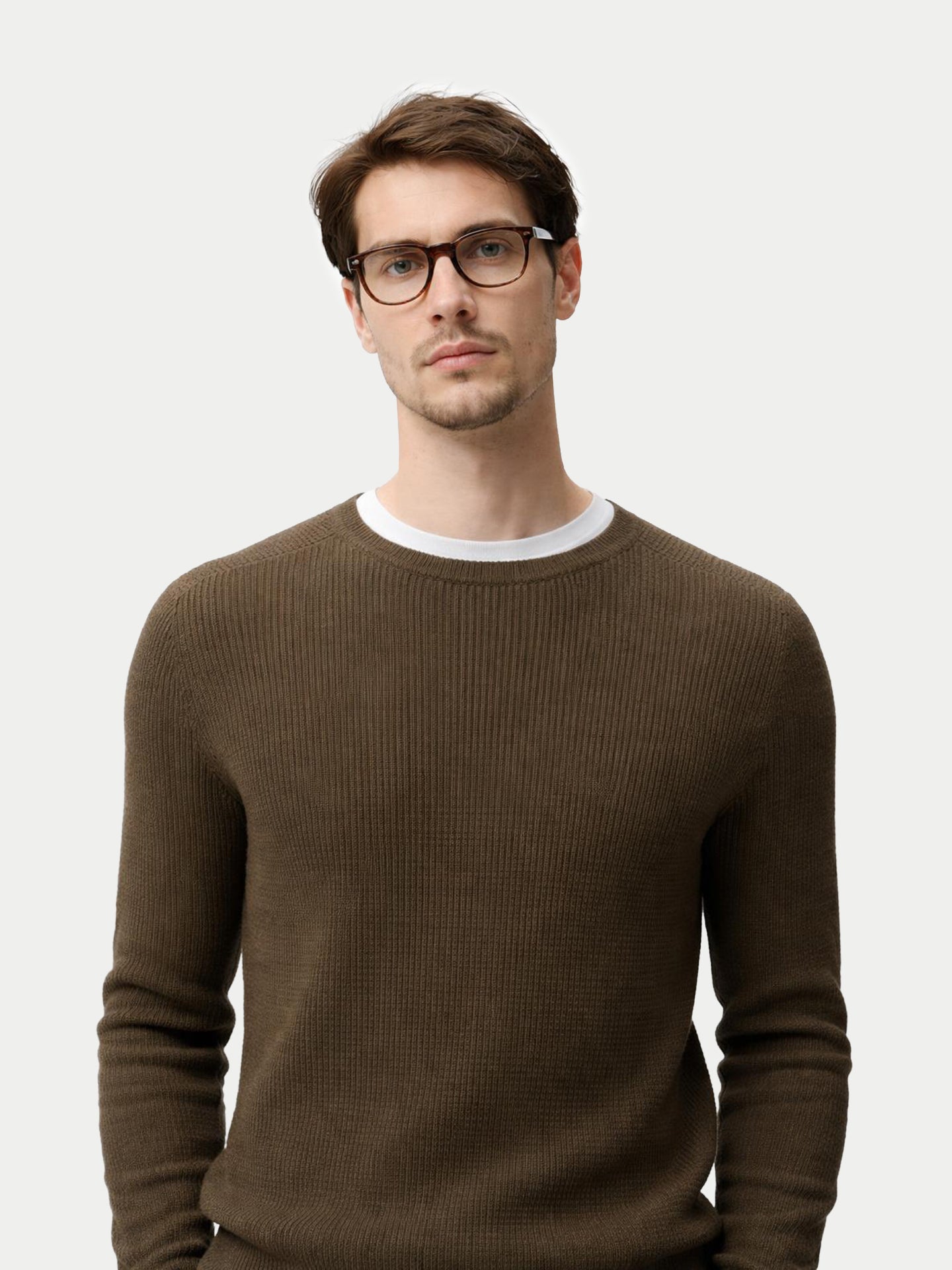 Pull en Cachemire Homme avec Tricot à Côtes