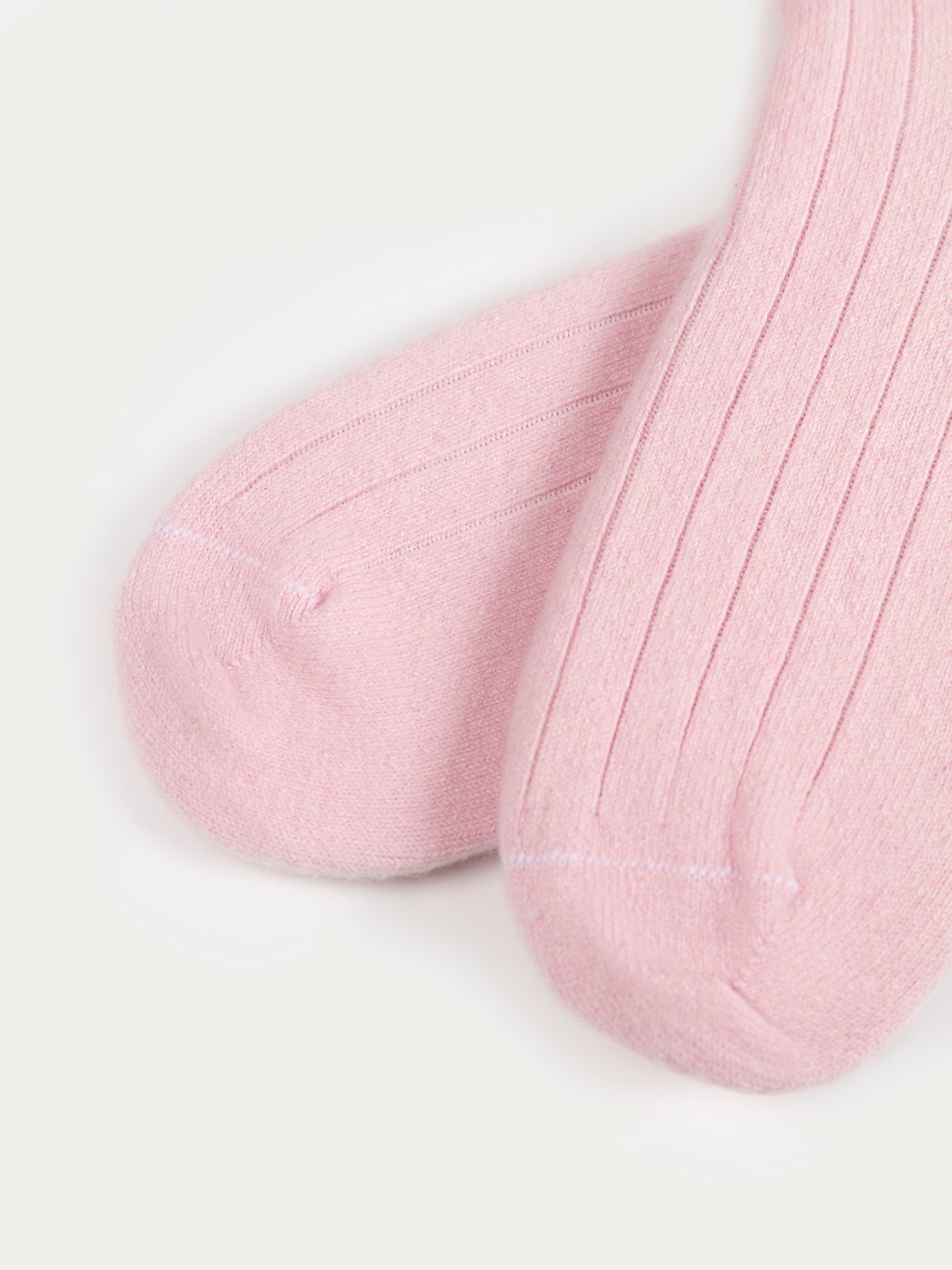 Chaussettes en tricot côtelé Unisexe Rose - Gobi Cashmere