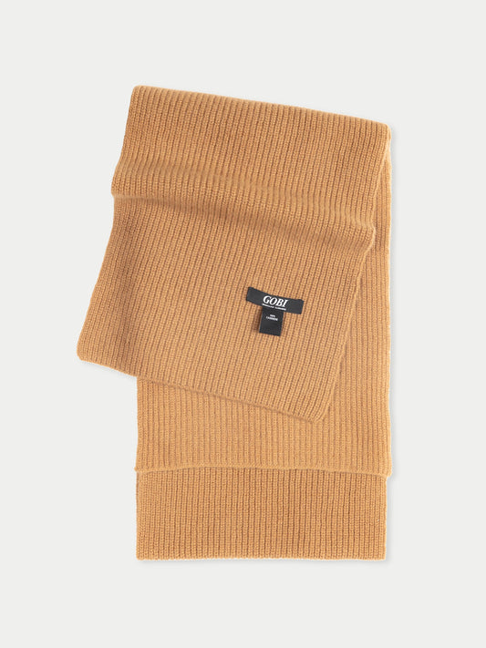 Echarpe en tricot de pêcheur en cachemire marron - Gobi Cashmere