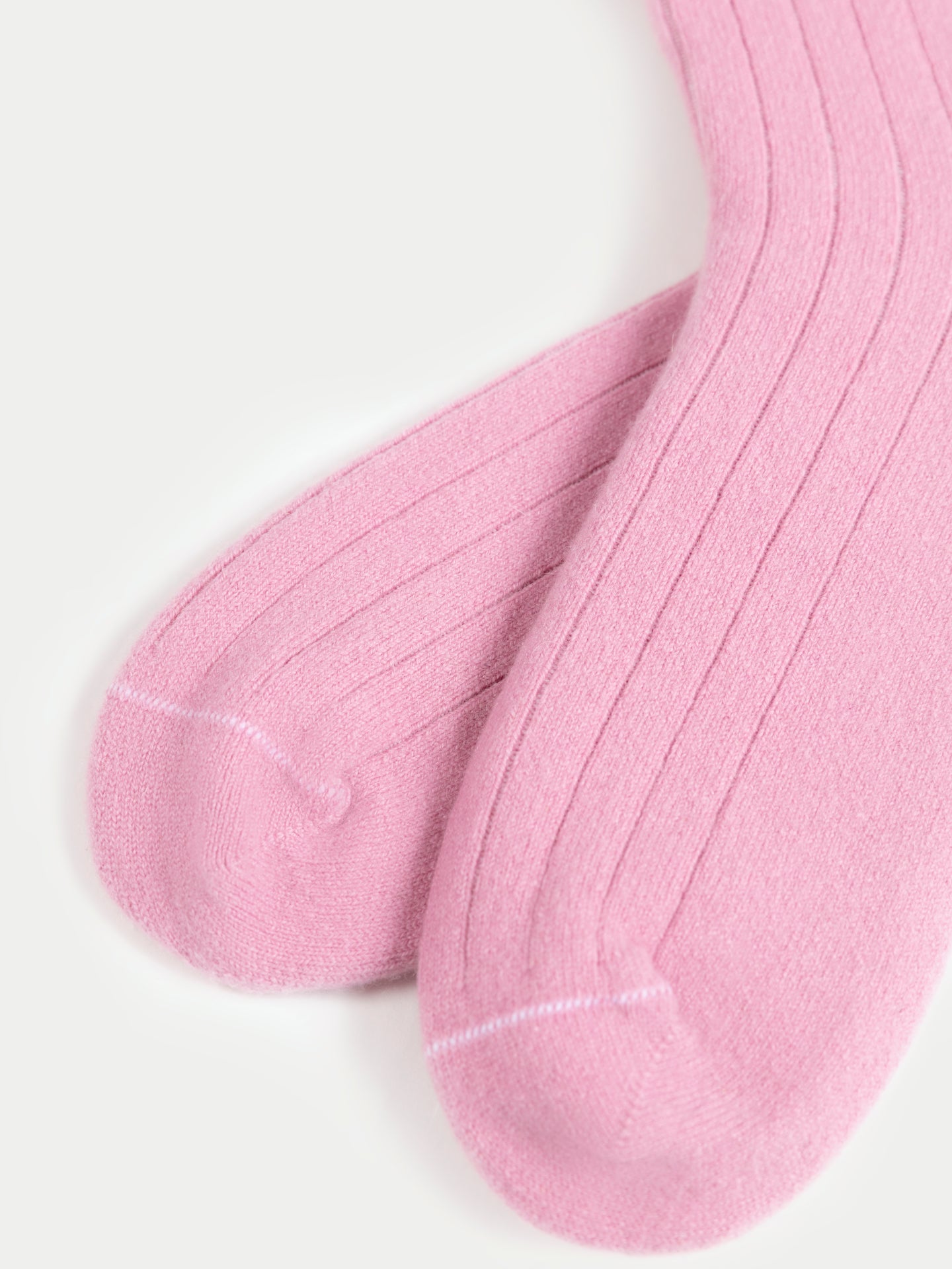 Chaussettes en tricot côtelé Unisexe Rose - Gobi Cashmere