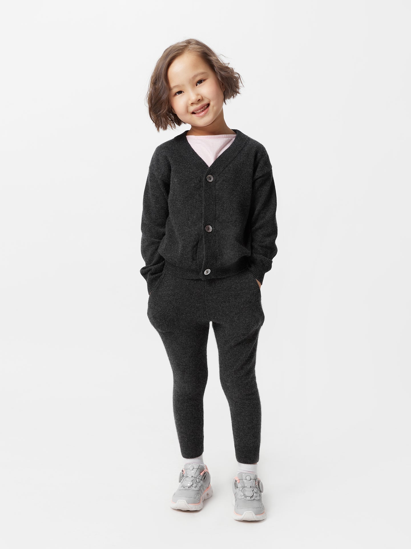 Cardigan col en V en cachemire Gris - Gobi Cashmere