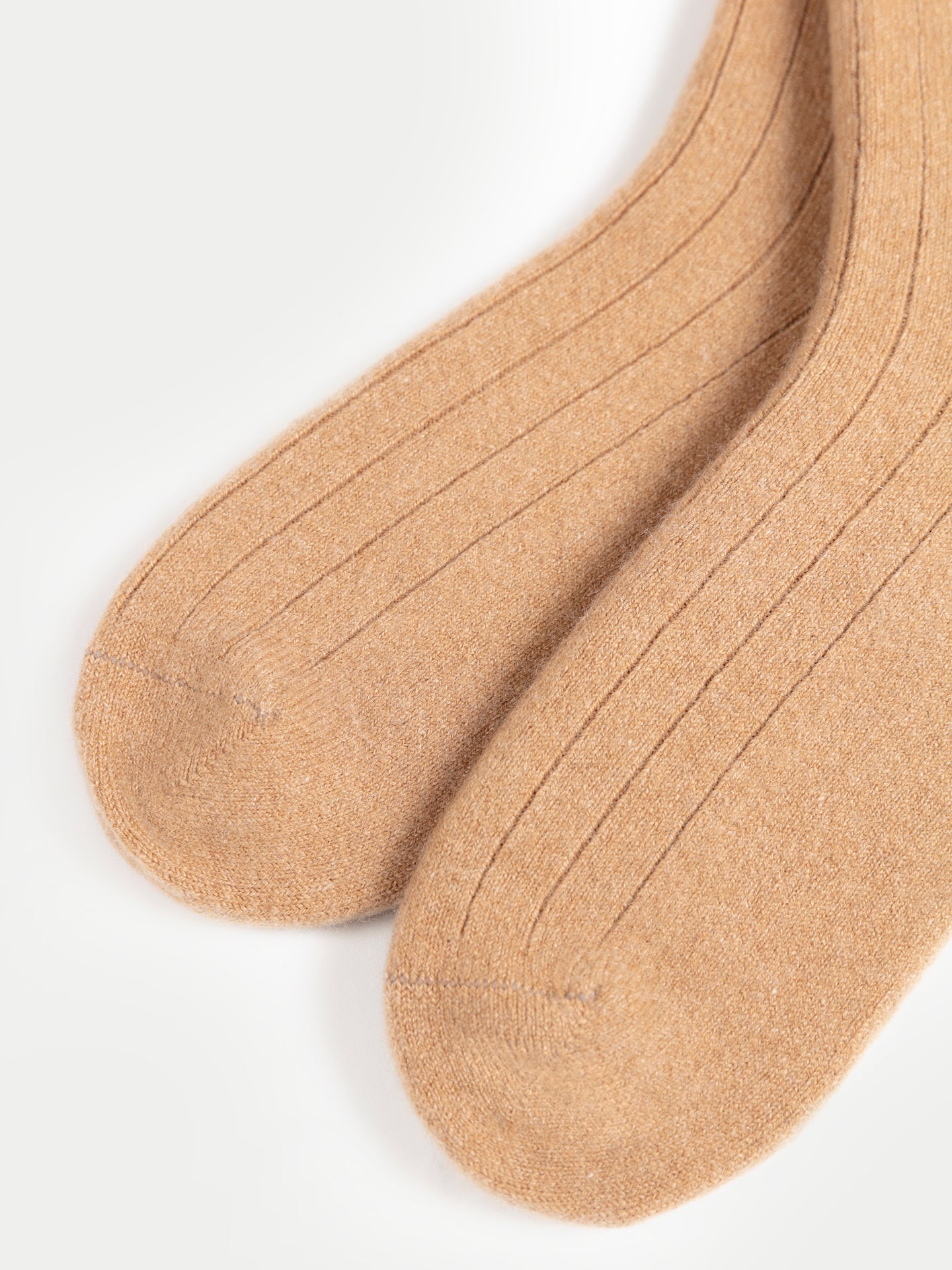 Chaussettes en tricot côtelé Unisexe Marron - Gobi Cashmere