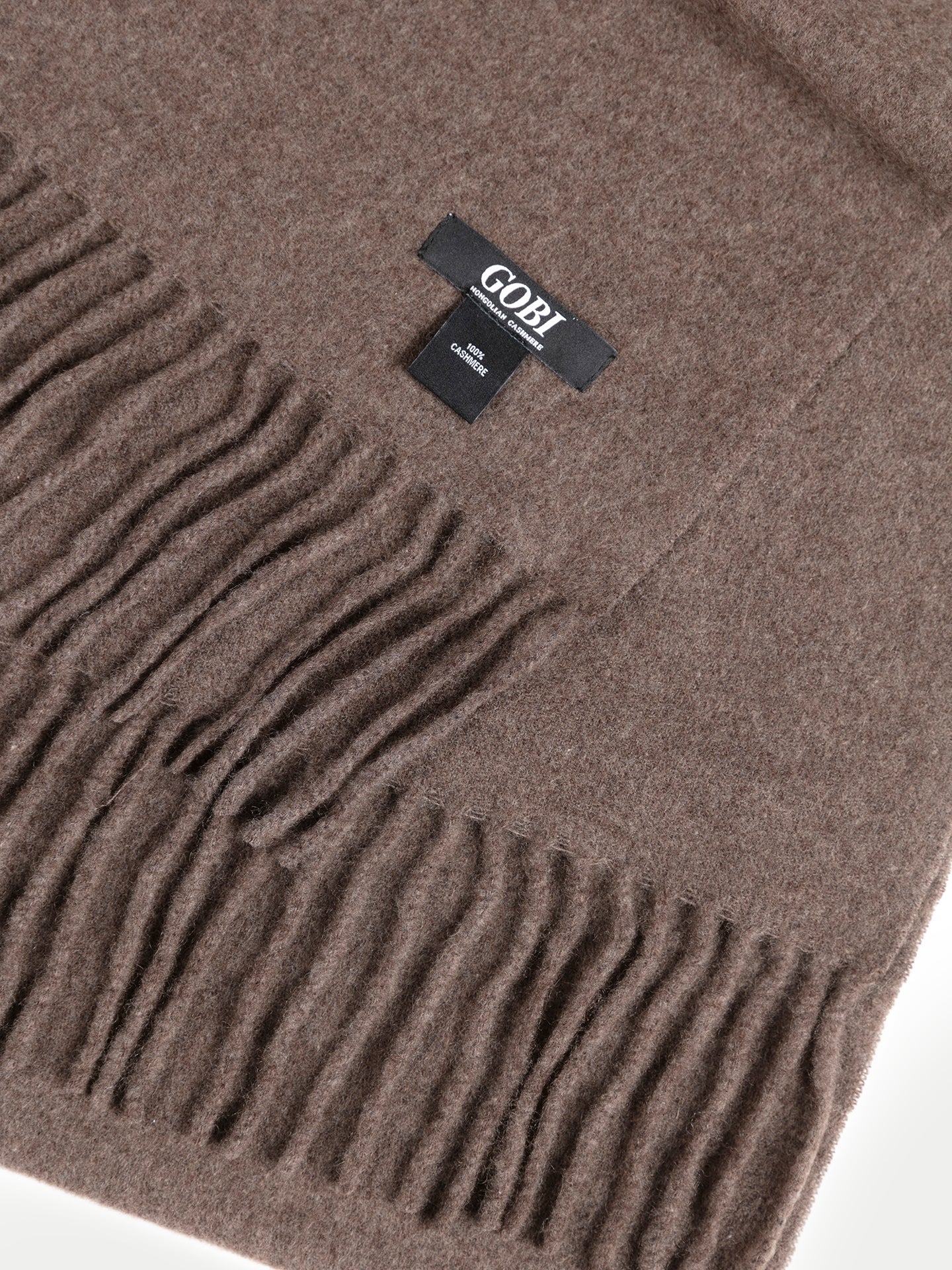 Écharpe avec franges en cachemire pour unisex Cacao - Gobi Cashmere