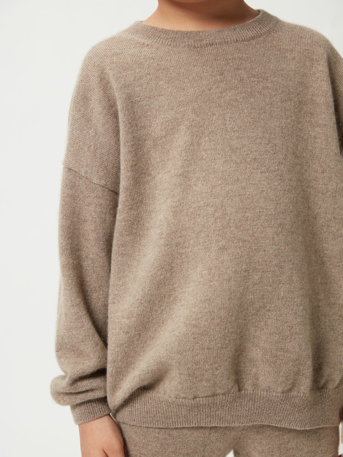 Pull en cachemire pour enfants Taupe - Gobi Cahmere