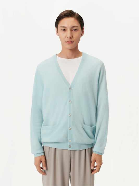 Cardigan col en V en cachemire Essential pour hommes