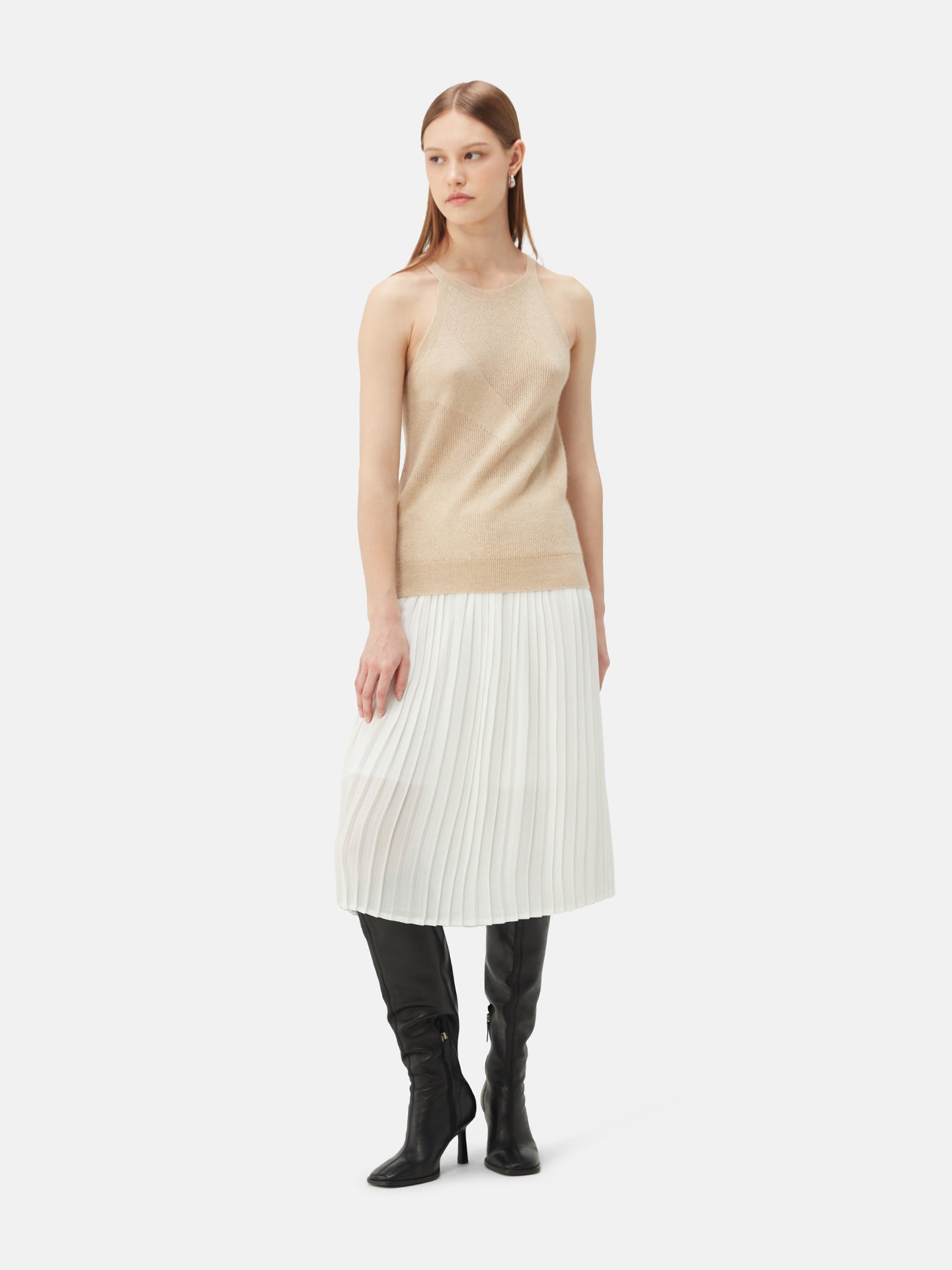 Top luxueux en cachemire de couleur organique| GOBI Cashmere