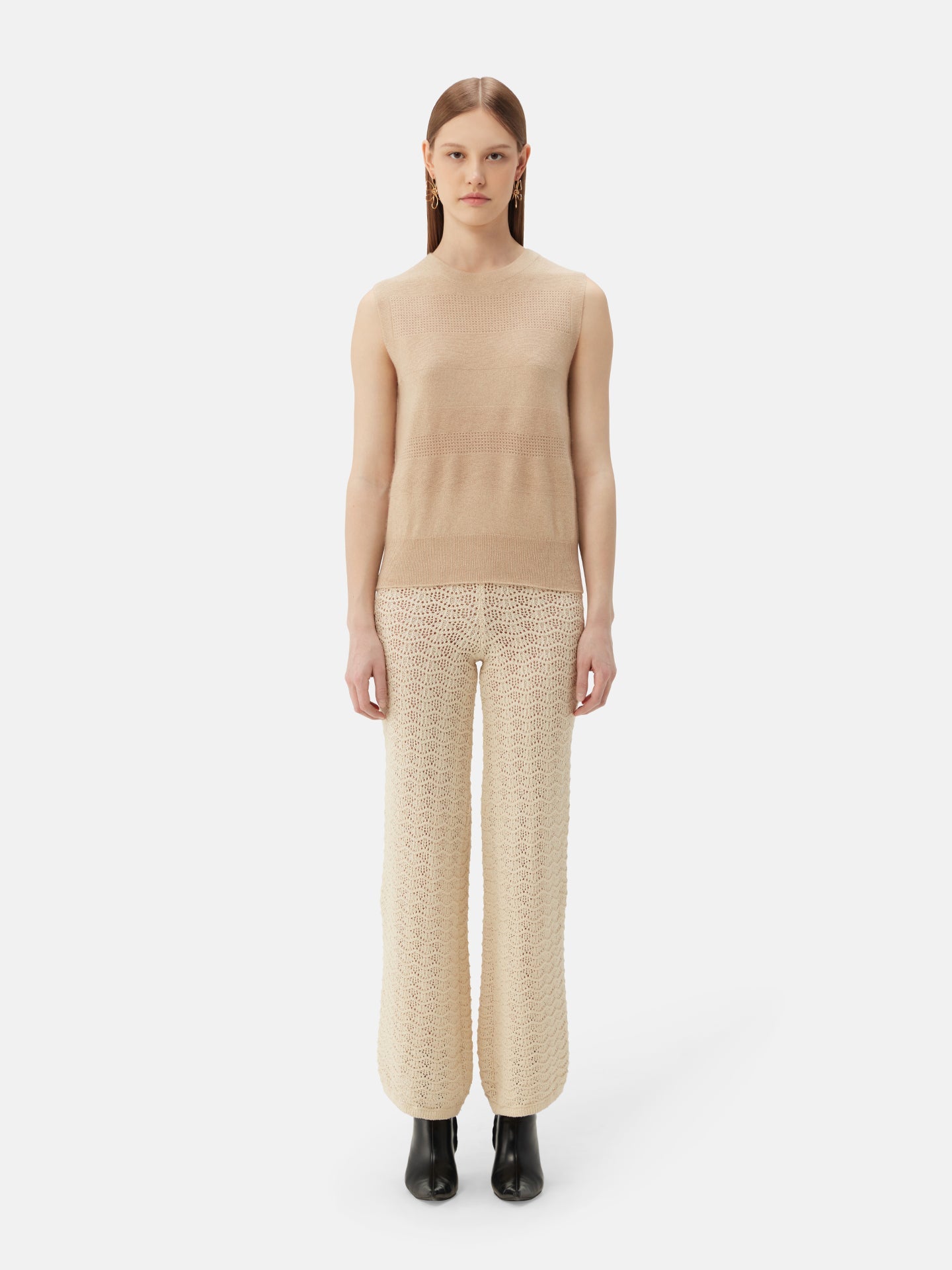 Gilet en cachemire sans couture Taupe | GOBI Cashmere