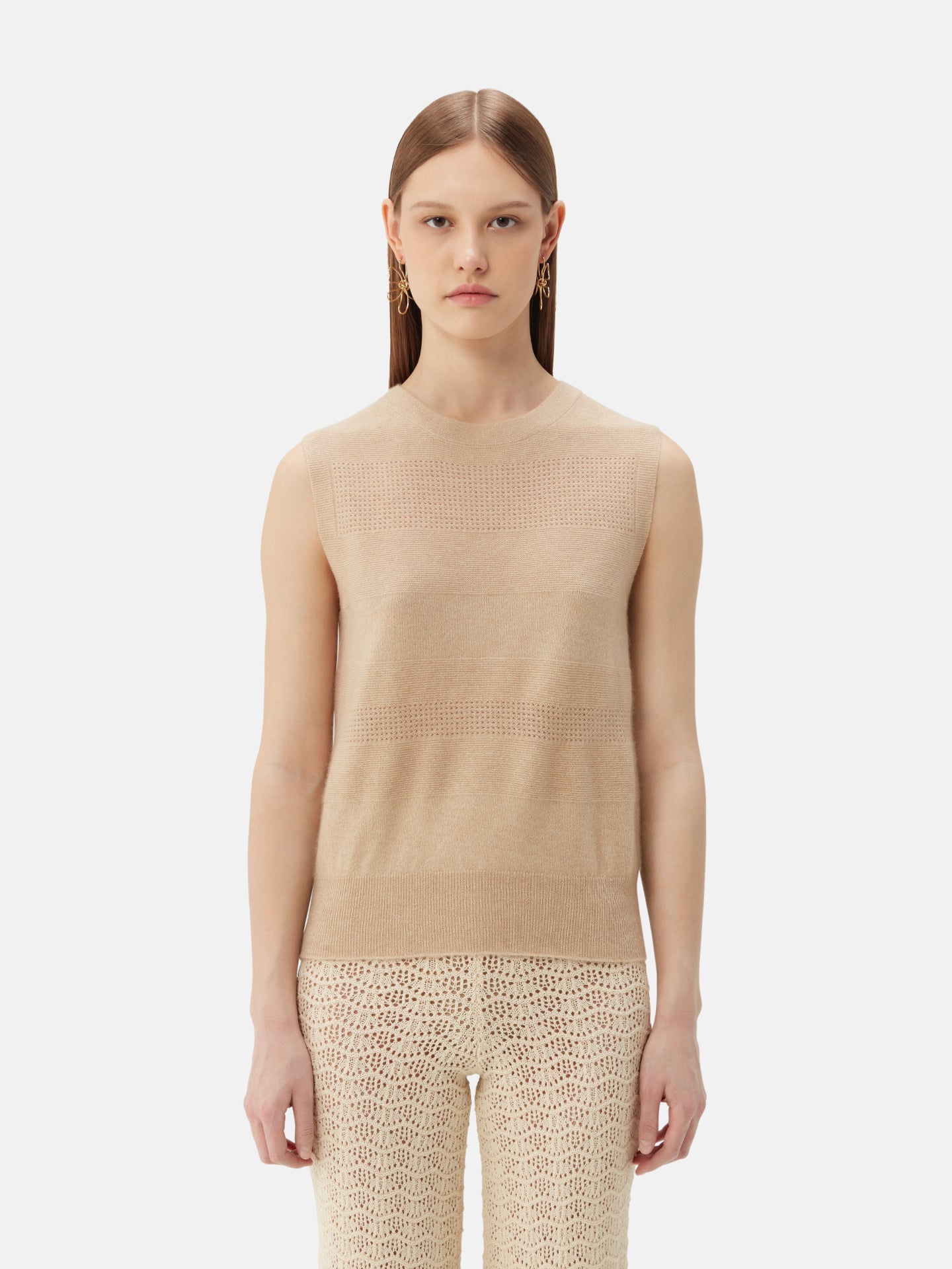 Gilet en cachemire sans couture Taupe | GOBI Cashmere