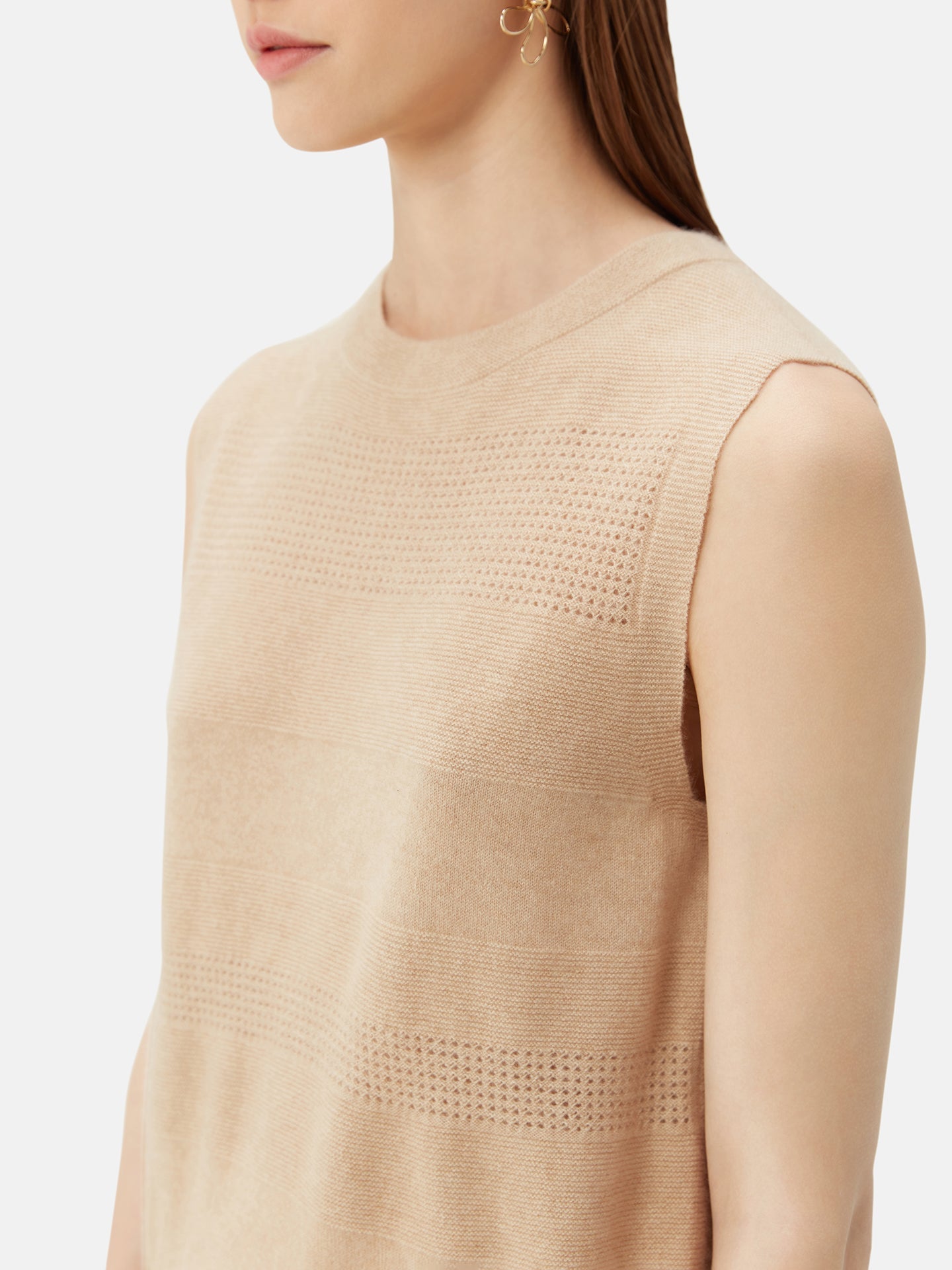 Gilet en cachemire sans couture Taupe | GOBI Cashmere
