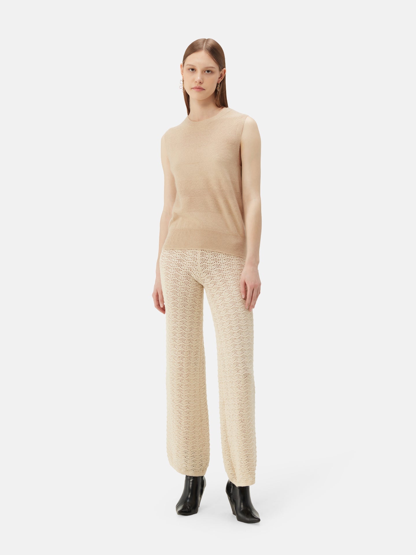 Gilet en cachemire sans couture Taupe | GOBI Cashmere