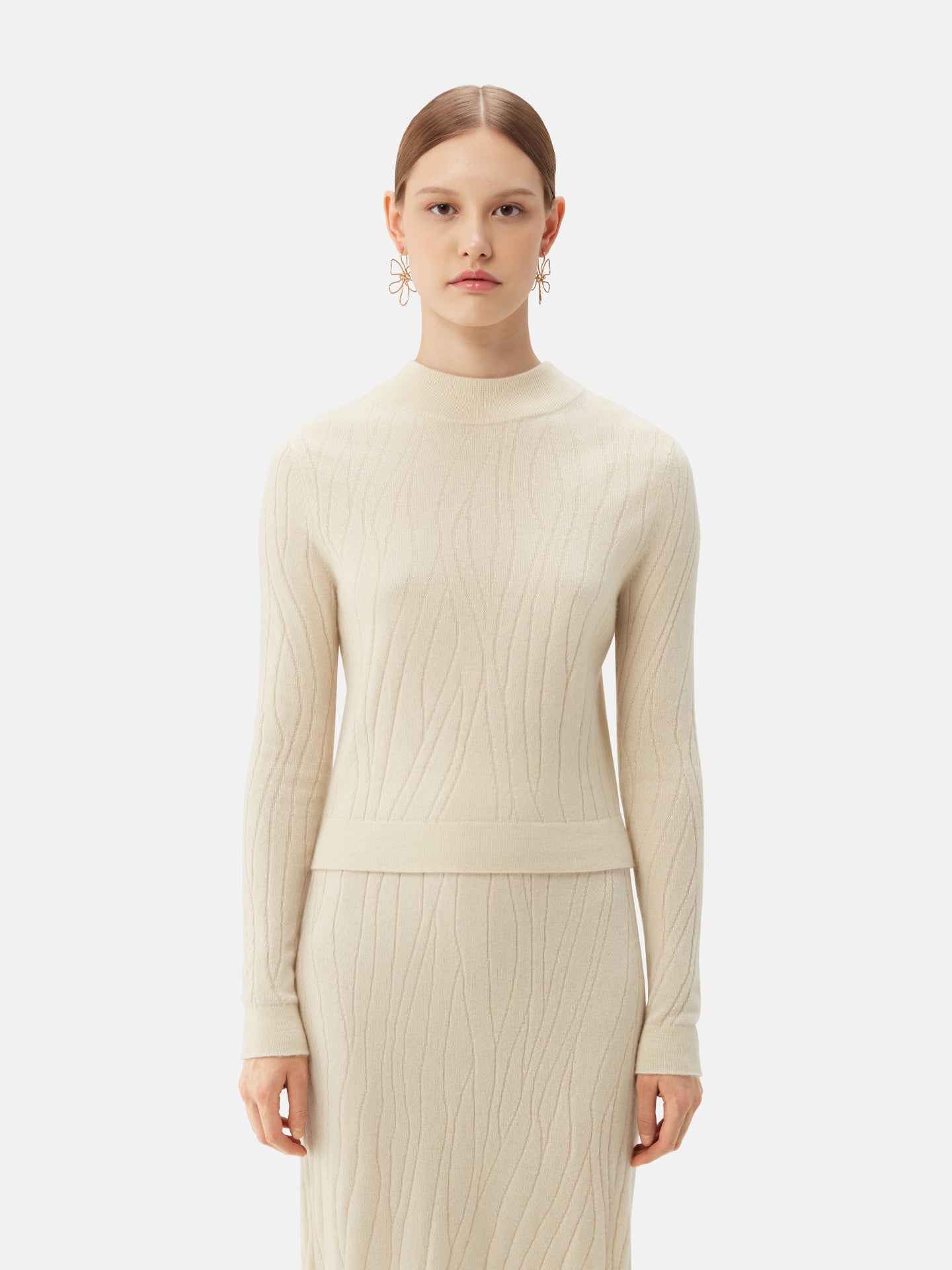 Pull en cachemire à encolure courte et haute | GOBI Cashmere