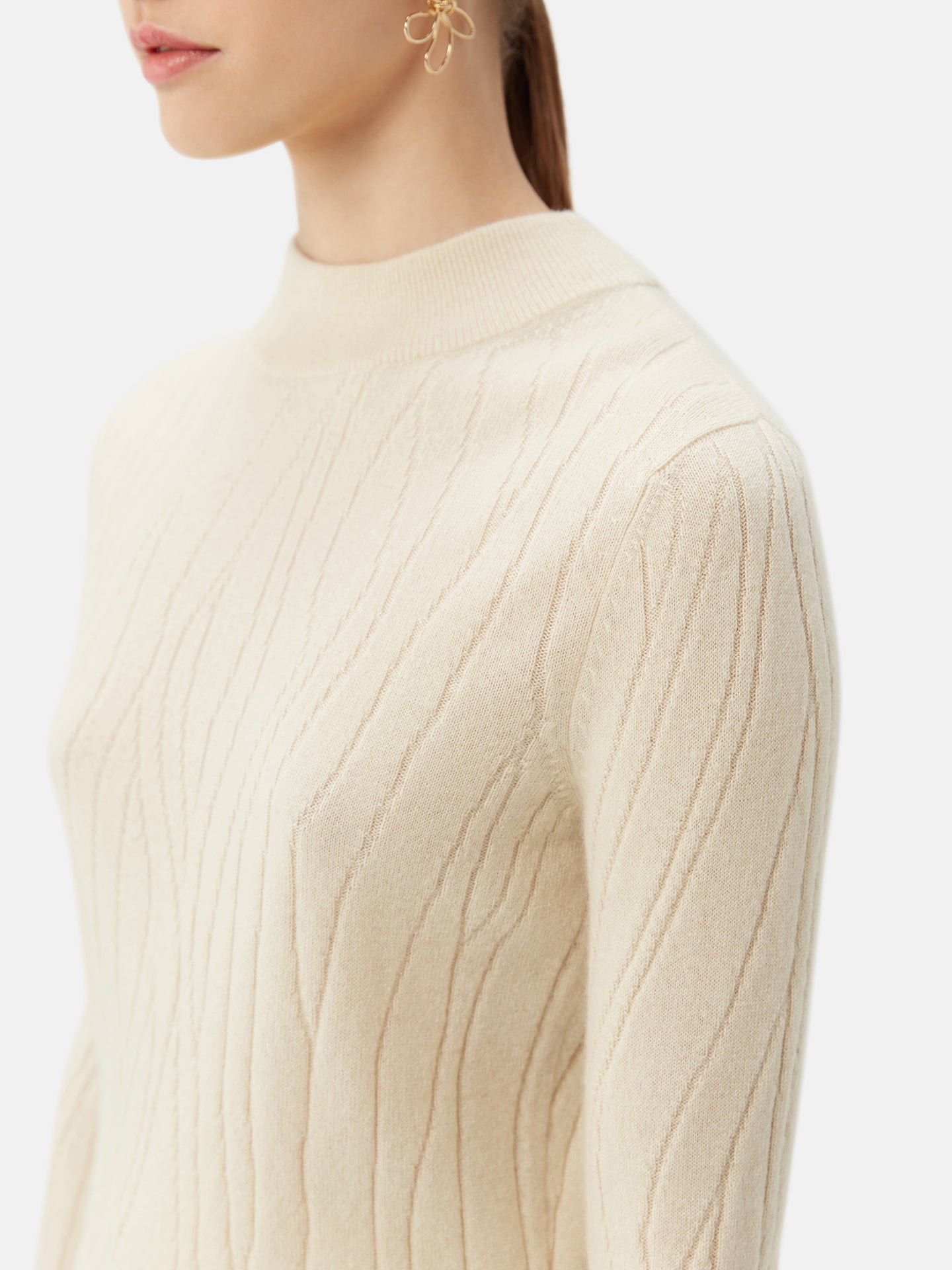 Pull en cachemire à encolure courte et haute | GOBI Cashmere