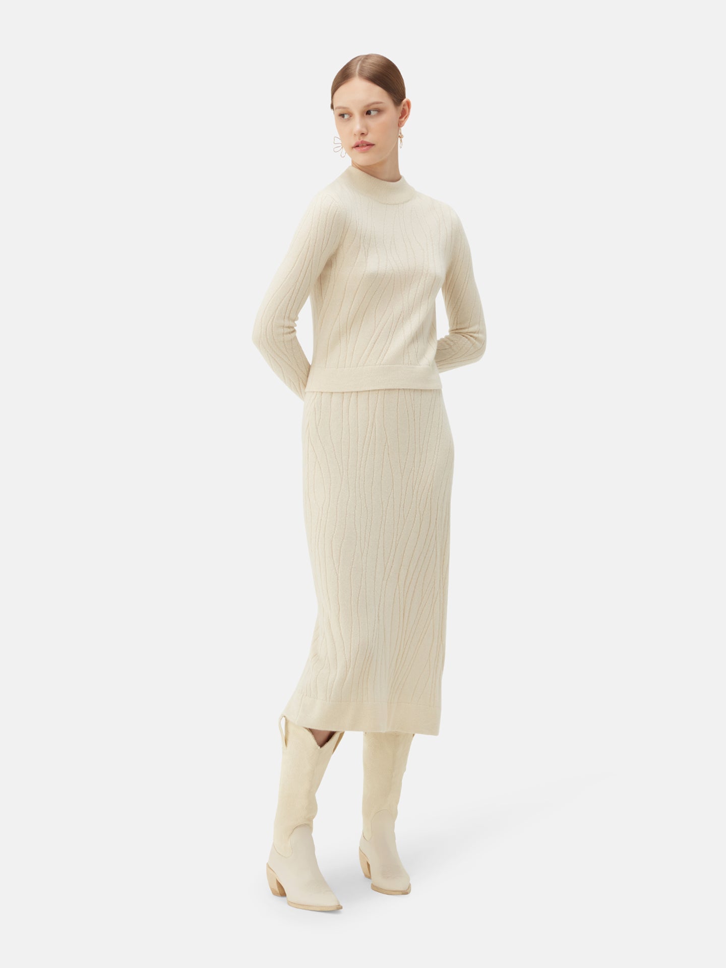Pull en cachemire à encolure courte et haute | GOBI Cashmere