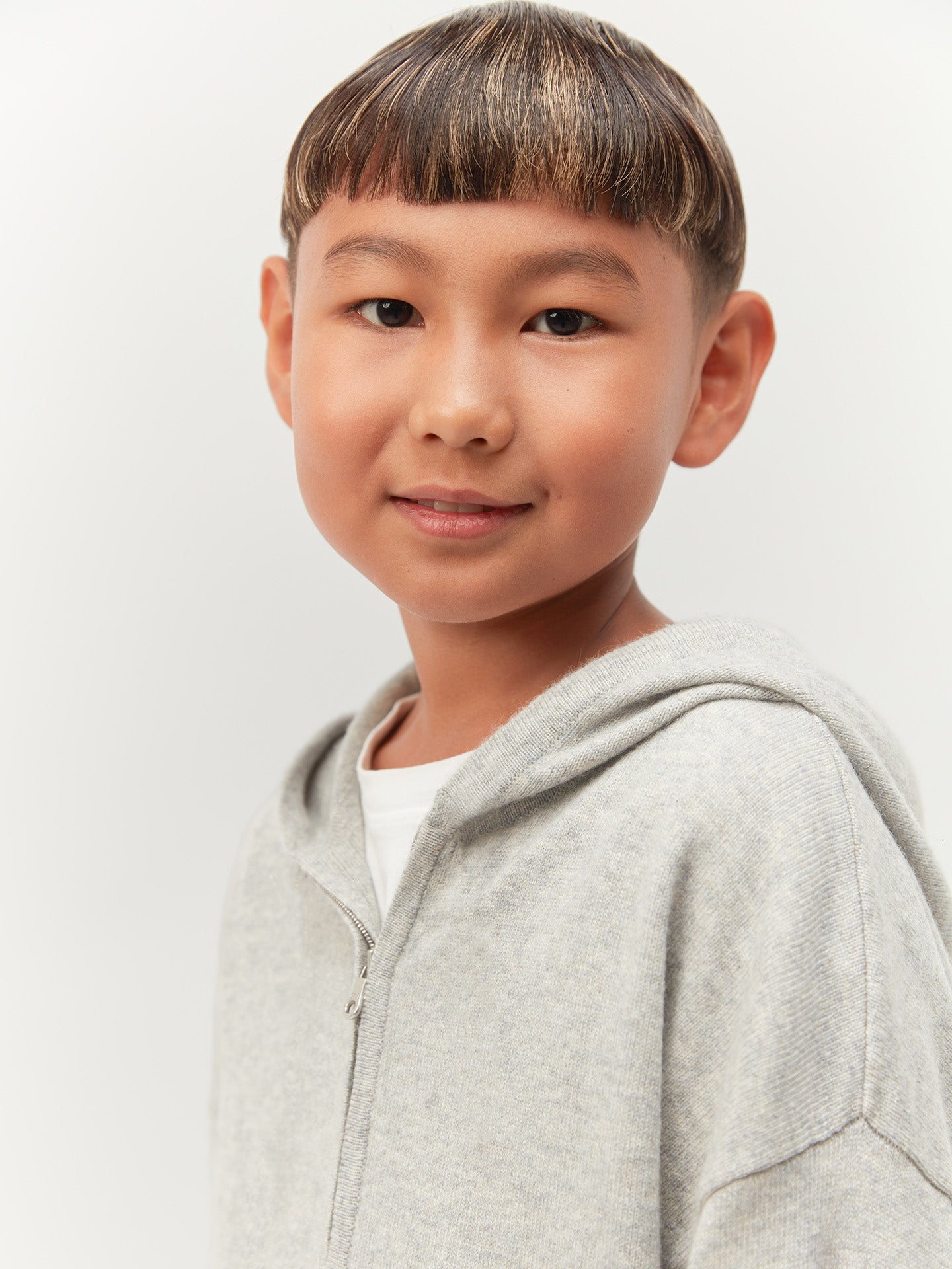 Cardigan zippé à capuche en cachemire Gris - Gobi Cashmere