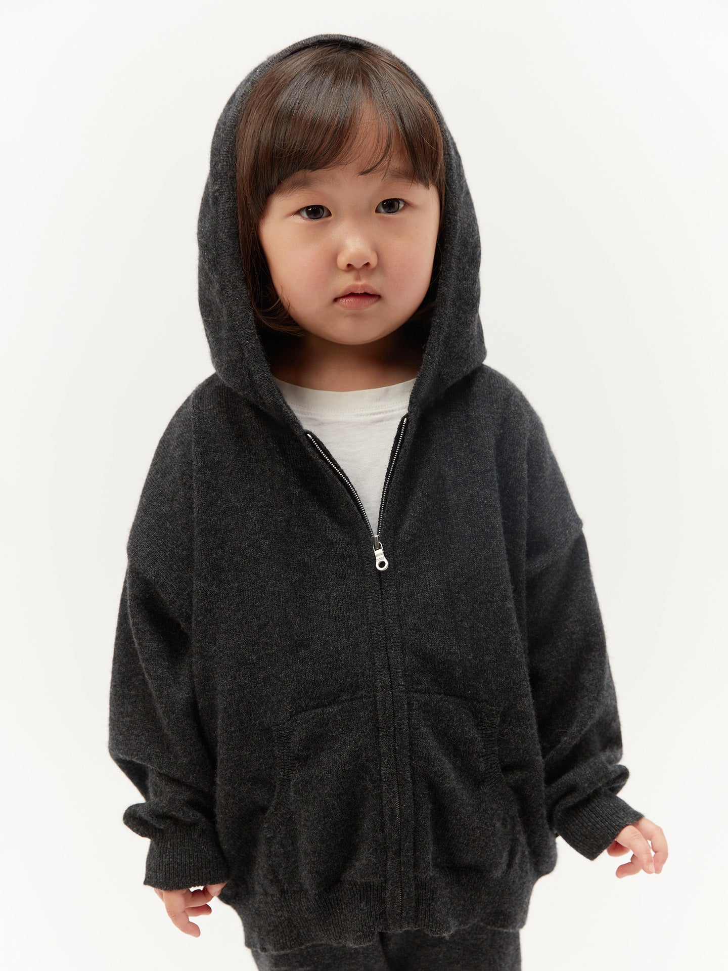 Cardigan zippé à capuche en cachemire Gris - Gobi Cashmere