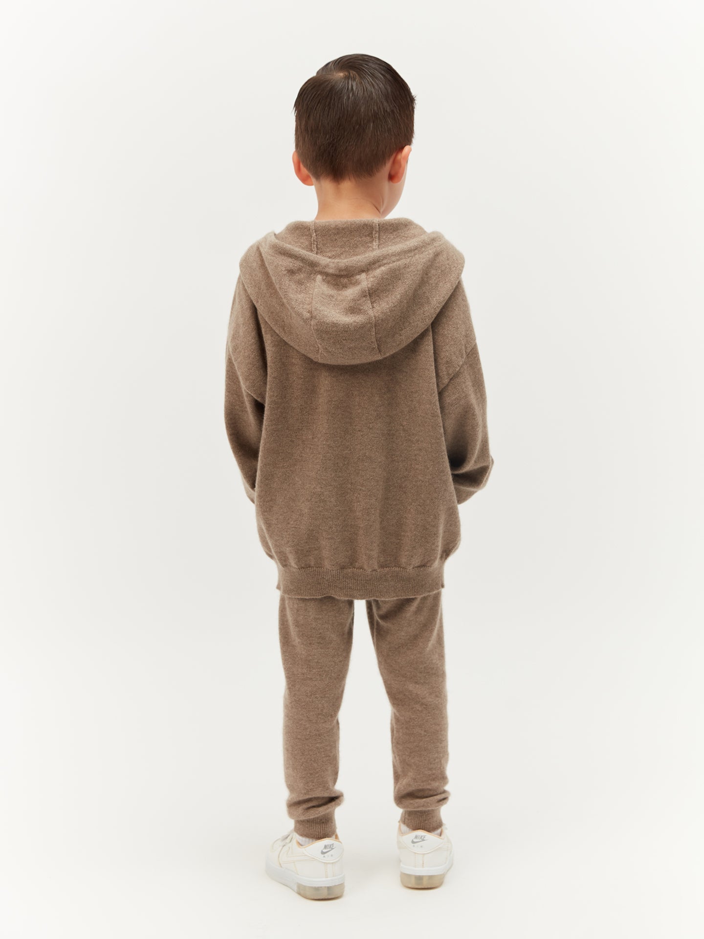 Cardigan zippé à capuche en cachemire Taupe - Gobi Cashmere