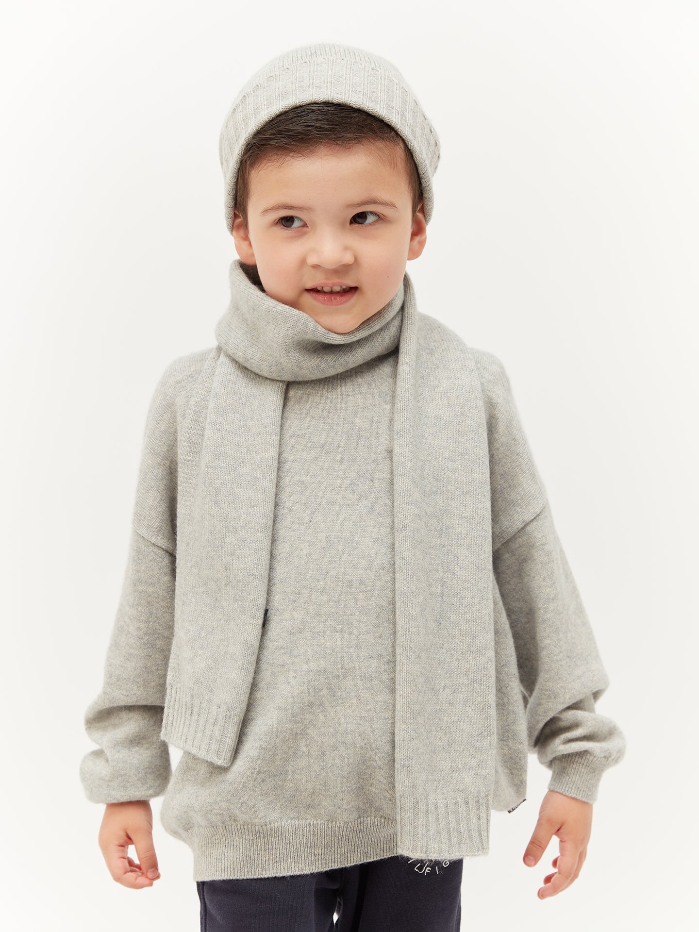 Bonnet en cachemire pour enfants Gris - Gobi Cashmere