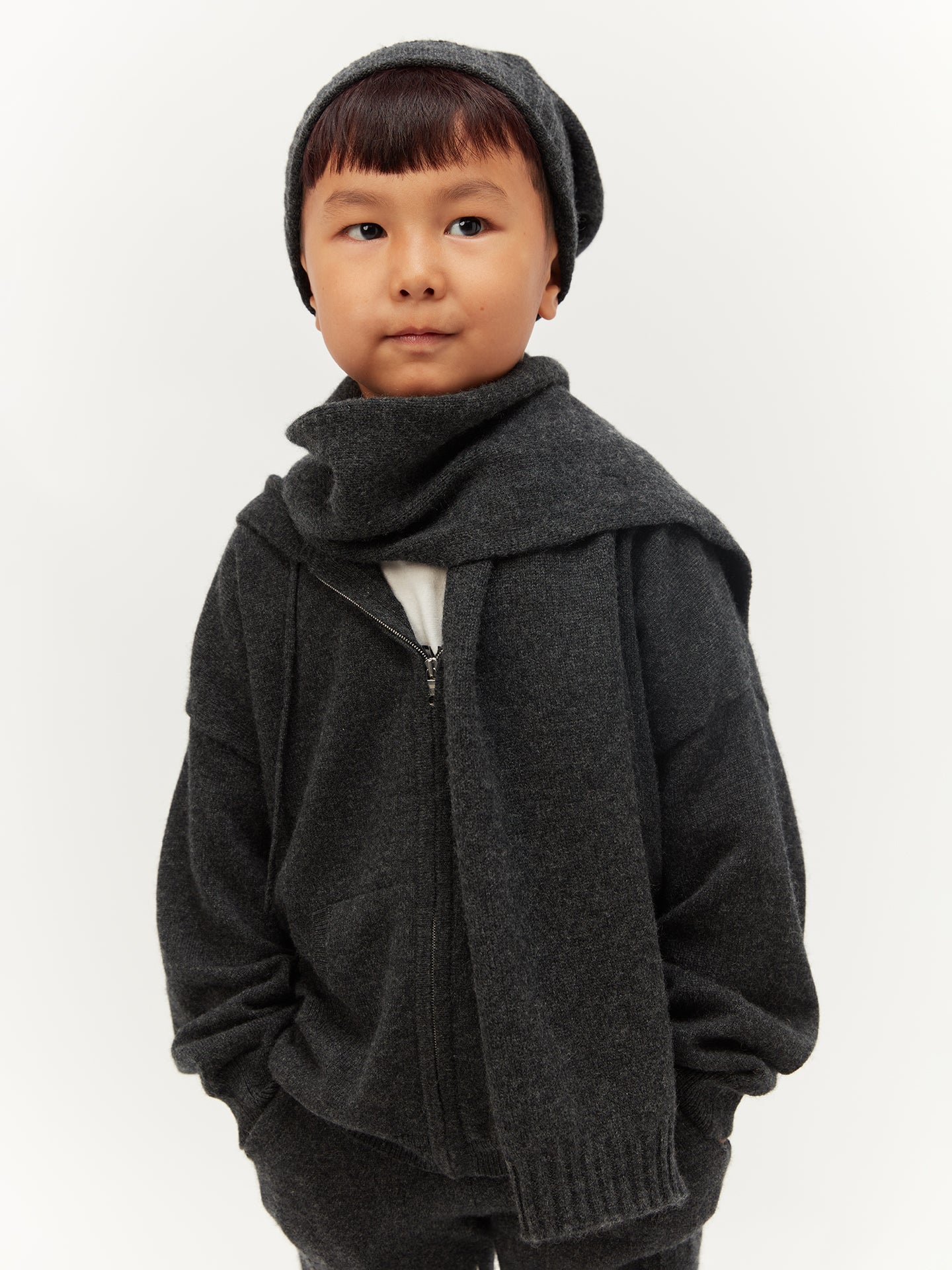 Bonnet en cachemire pour enfants gris - Gobi Cashmere