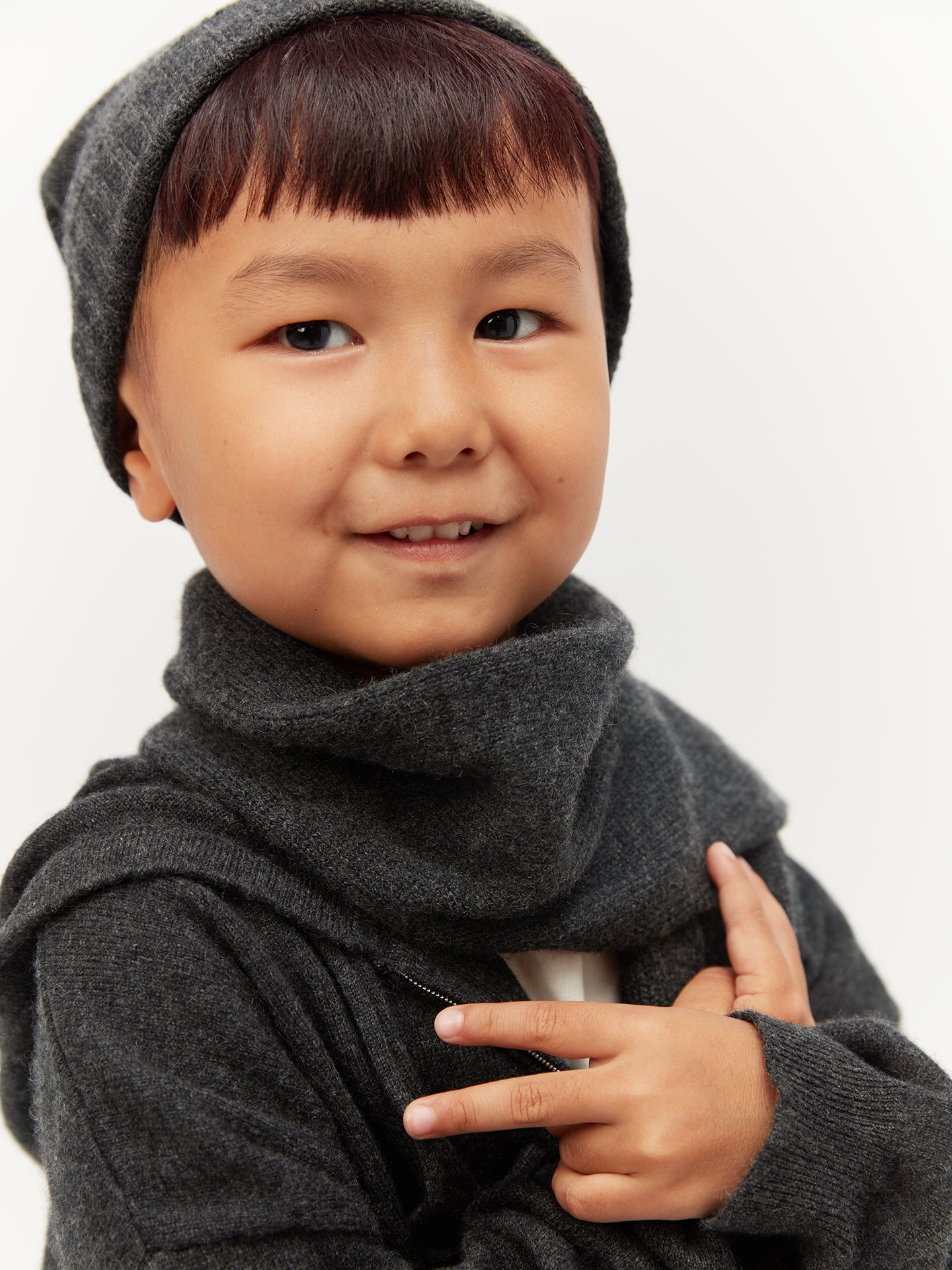 Bonnet en cachemire pour enfants gris - Gobi Cashmere