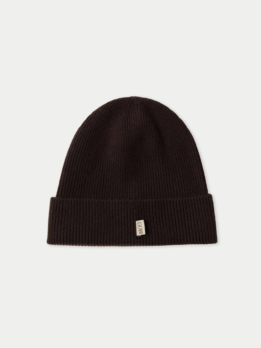 Bonnet en tricot côtelé en cachemire