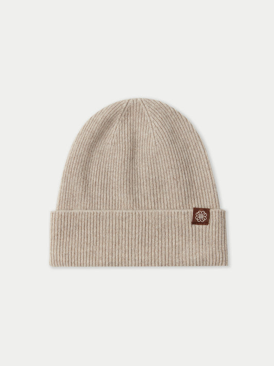 Bonnet en tricot côtelé en cachemire