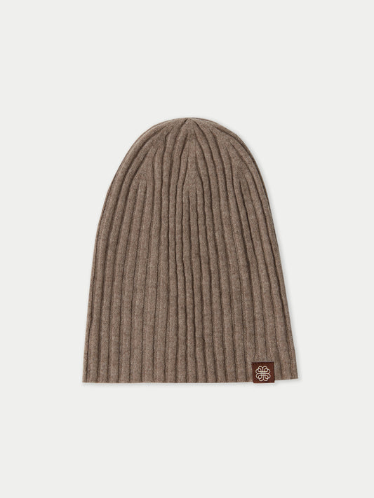 Bonnet en tricot côtelé en cachemire