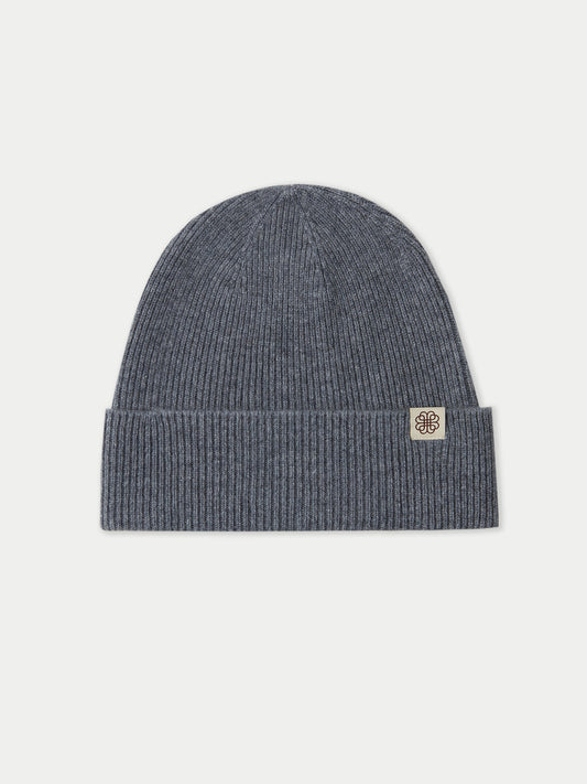 Bonnet en tricot côtelé en cachemire