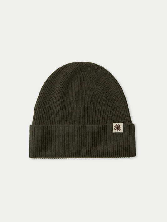 Bonnet en tricot côtelé en cachemire