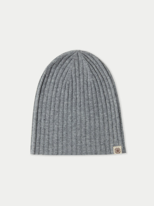 Bonnet en tricot côtelé en cachemire