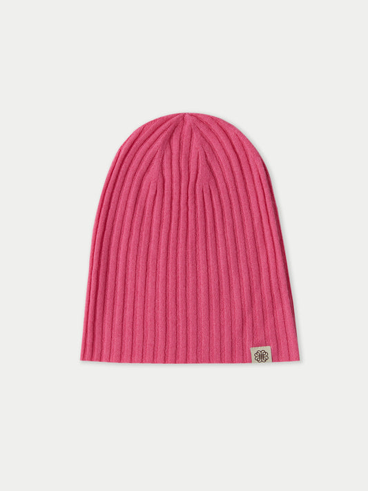 Bonnet en tricot côtelé en cachemire