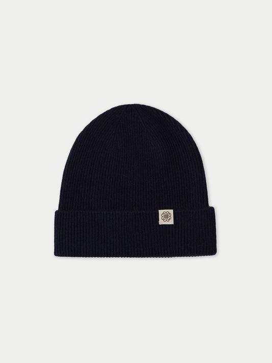 Bonnet en tricot côtelé en cachemire