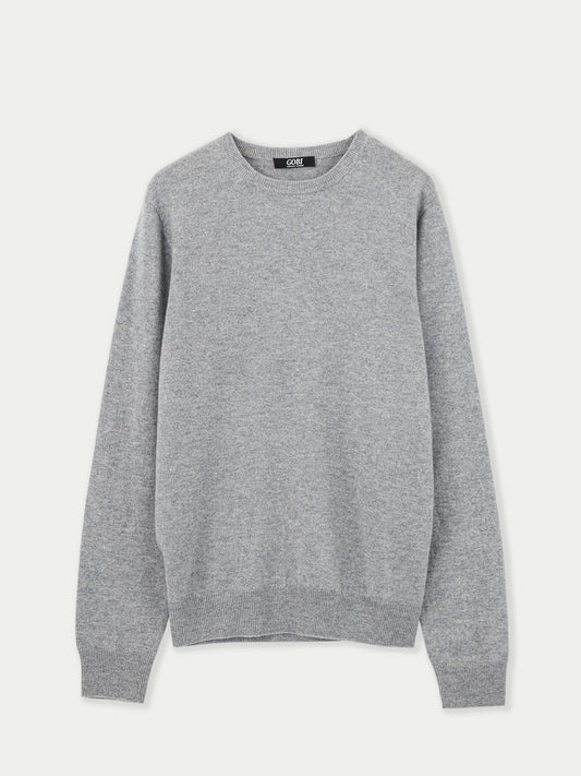 Pull col rond en Cachemire pour hommes Gris - Gobi Cashmere