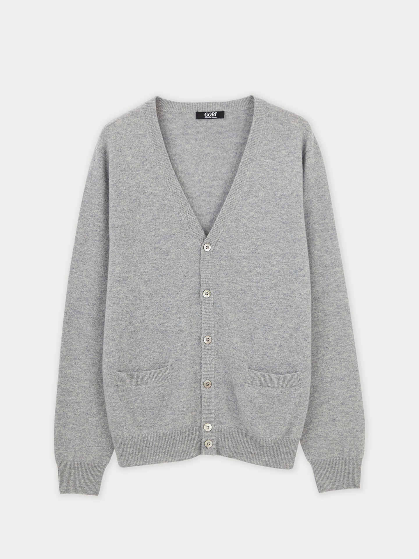 Cardigan a col V en Cachemire pour hommes Gris - Gobi Cashmere