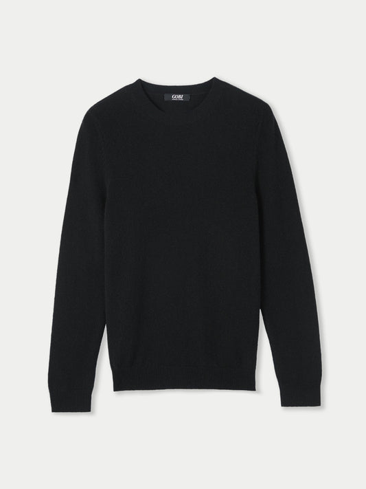 Cachemire léger pour femme Poids Basique Col Rond Noir - Gobi Cashmere