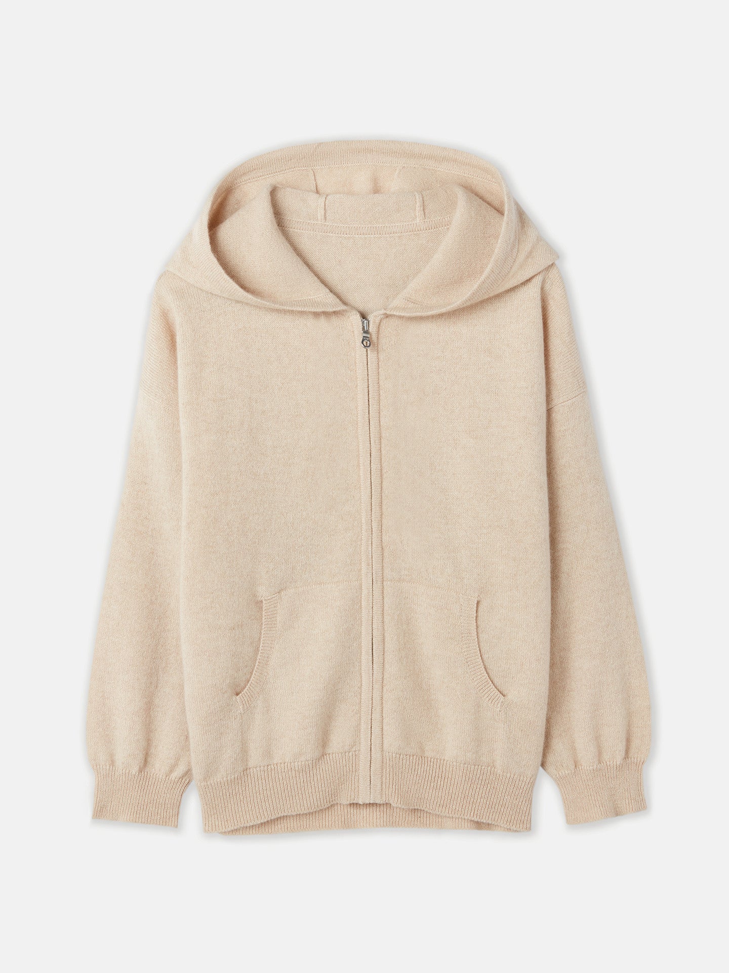 Cardigan zippé à capuche en cachemire Taupe - Gobi Cashmere