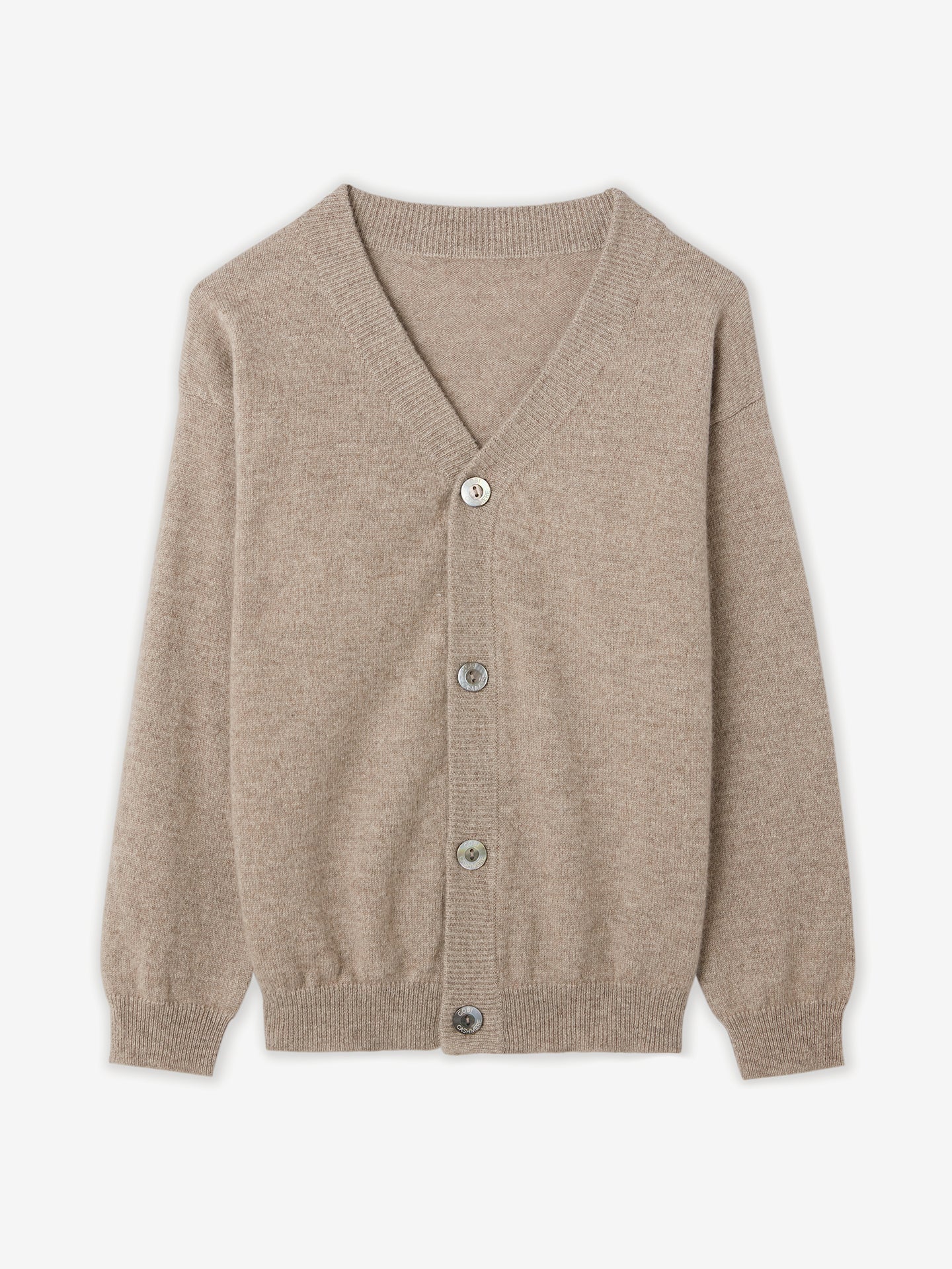 Cardigan col en V en cachemire Taupe - Gobi Cashmere
