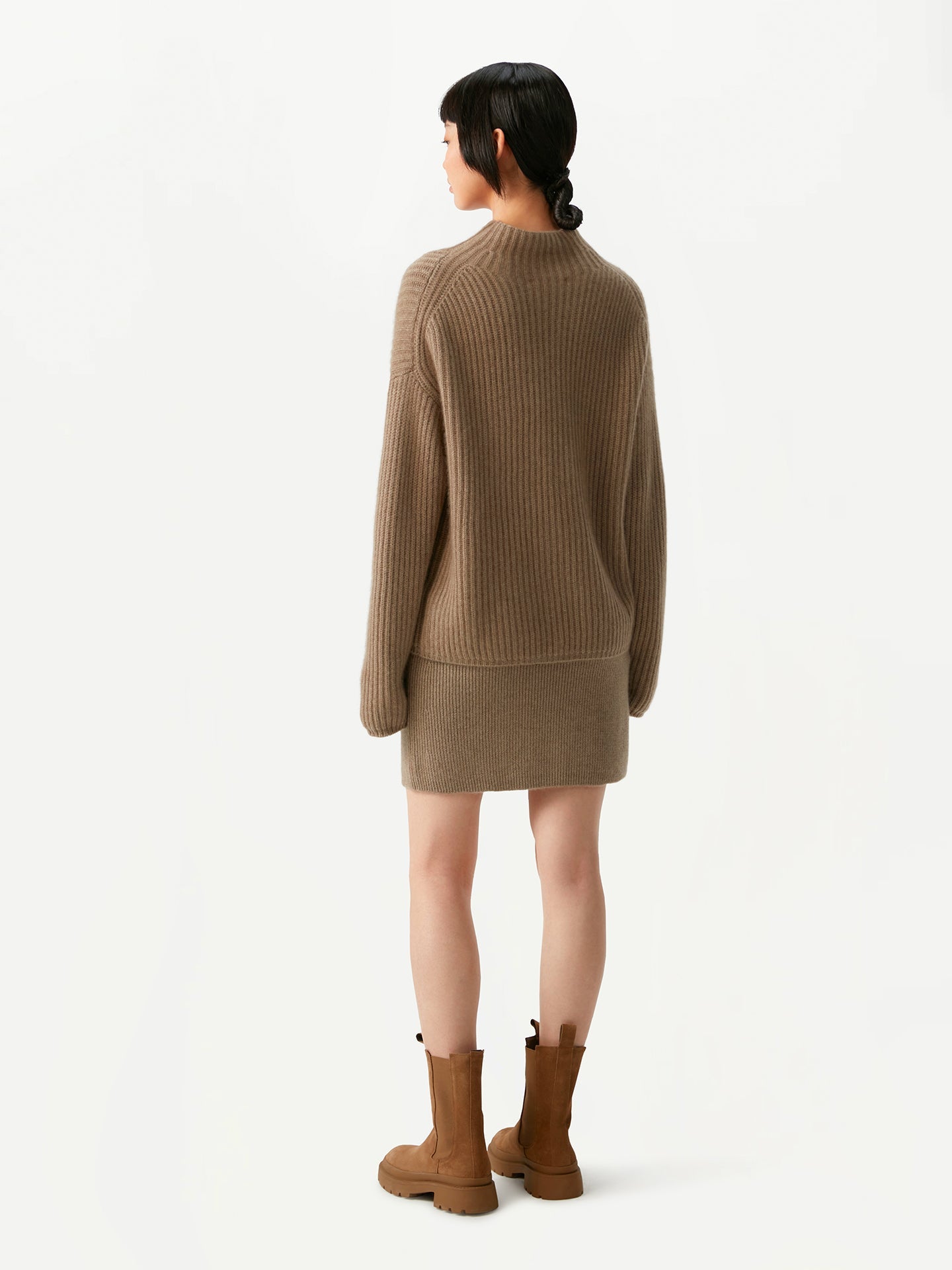 Mini jupe en cachemire- Cachemire organiquee - Touch of Nature Taupe - Gobi Cashmere Taupe - Gobi Cashmere