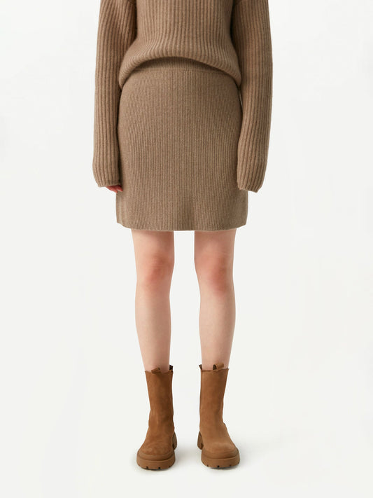 Mini jupe en cachemire- Cachemire organiquee - Touch of Nature Taupe - Gobi Cashmere Taupe - Gobi Cashmere