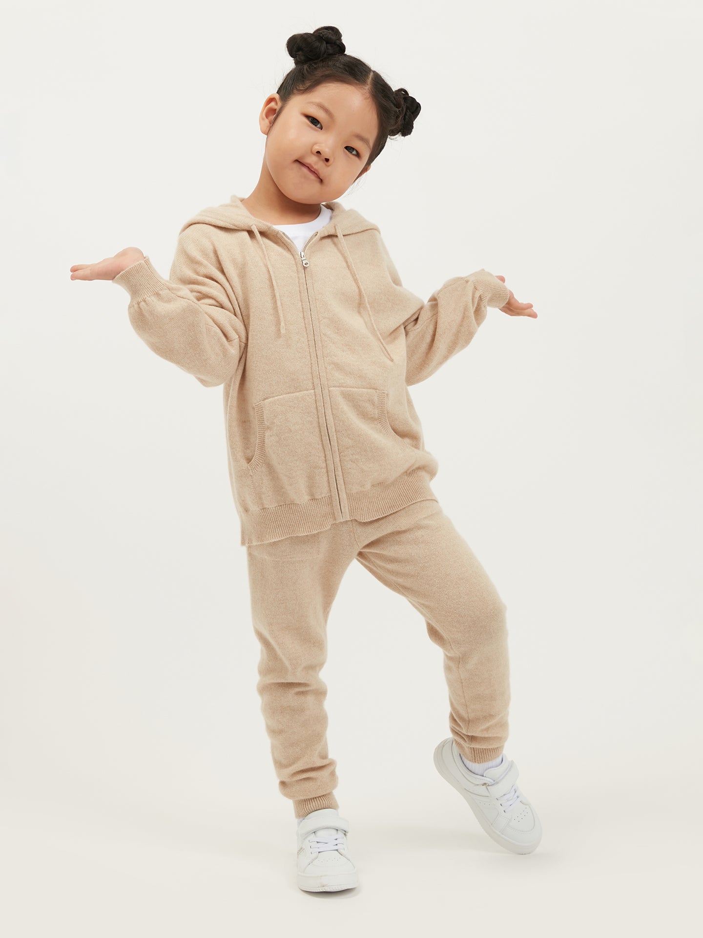 Organic Colour Cashmere Knit Baby Pants Beige - Gobi Cashmere