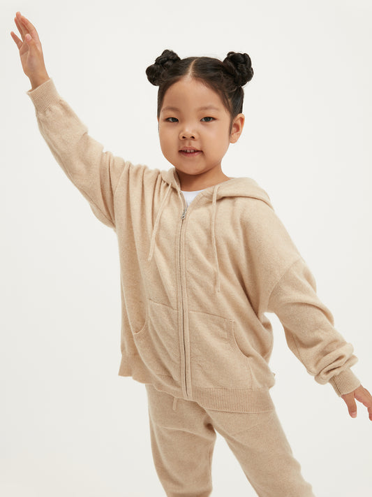 Organic Colour Cashmere Knit Baby Pants Beige - Gobi Cashmere