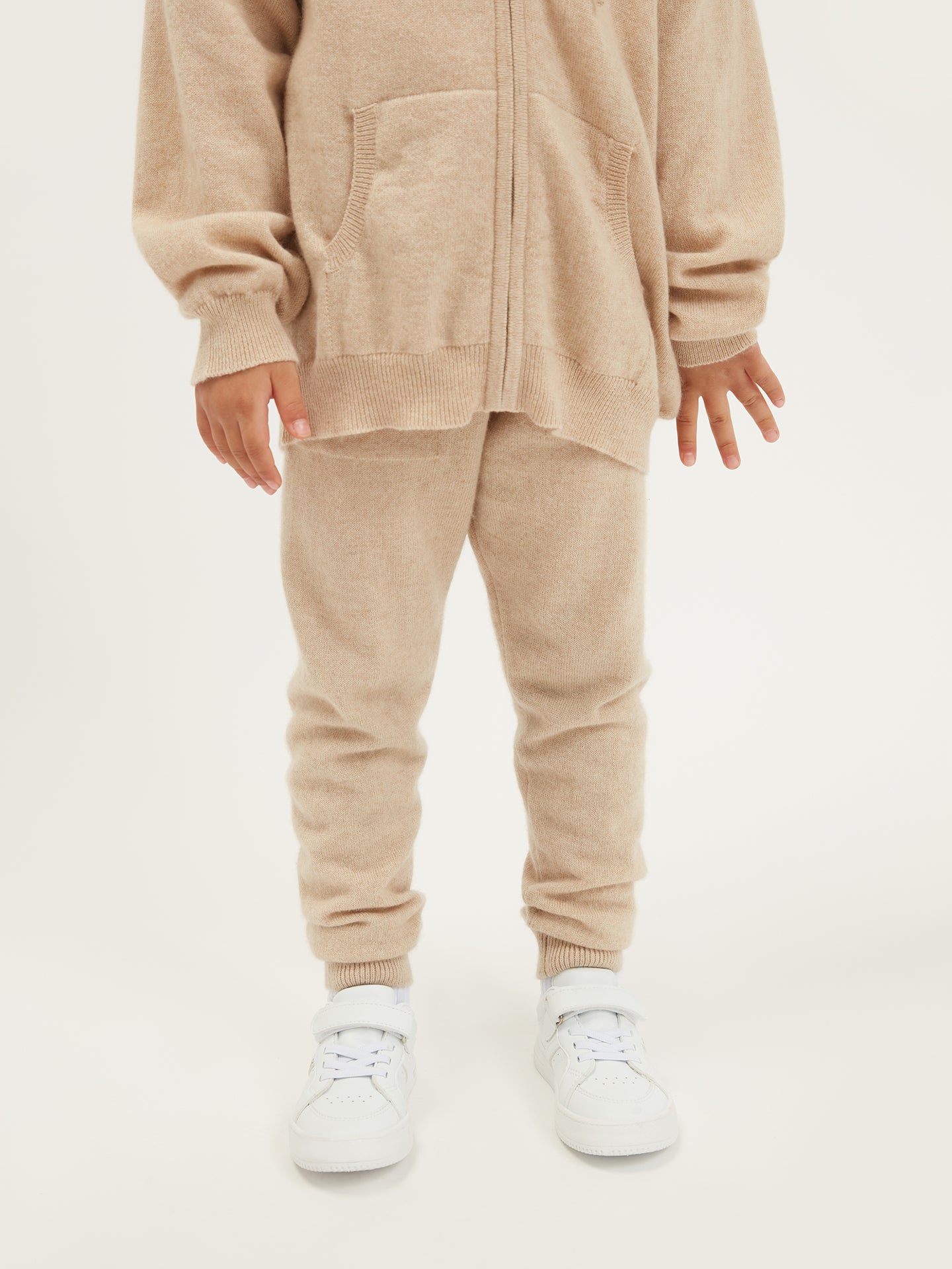 Organic Colour Cashmere Knit Baby Pants Beige - Gobi Cashmere