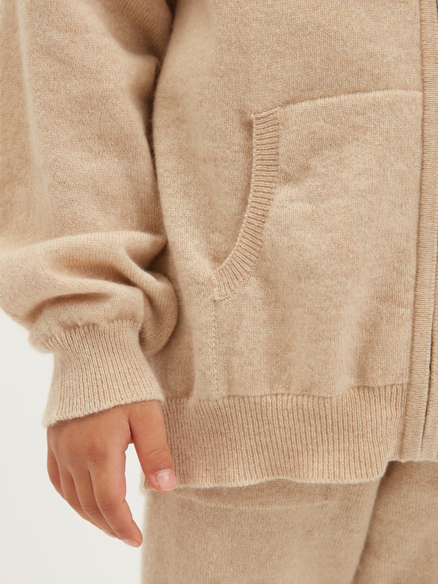 Cardigan zippé à capuche en cachemire Taupe - Gobi Cashmere