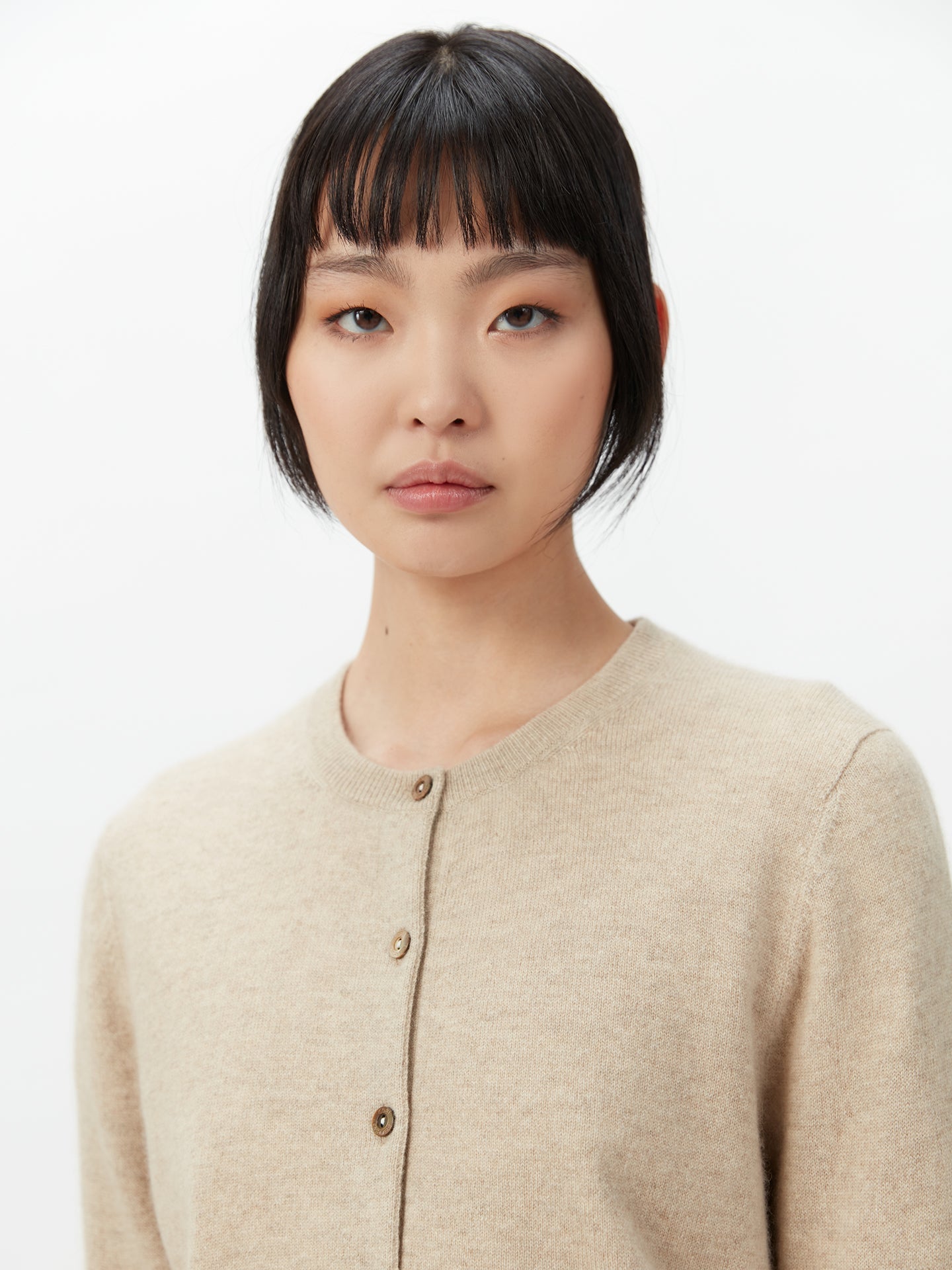 Cardigan col rond en Cachemire pour femmes Taupe - Gobi Cashmere