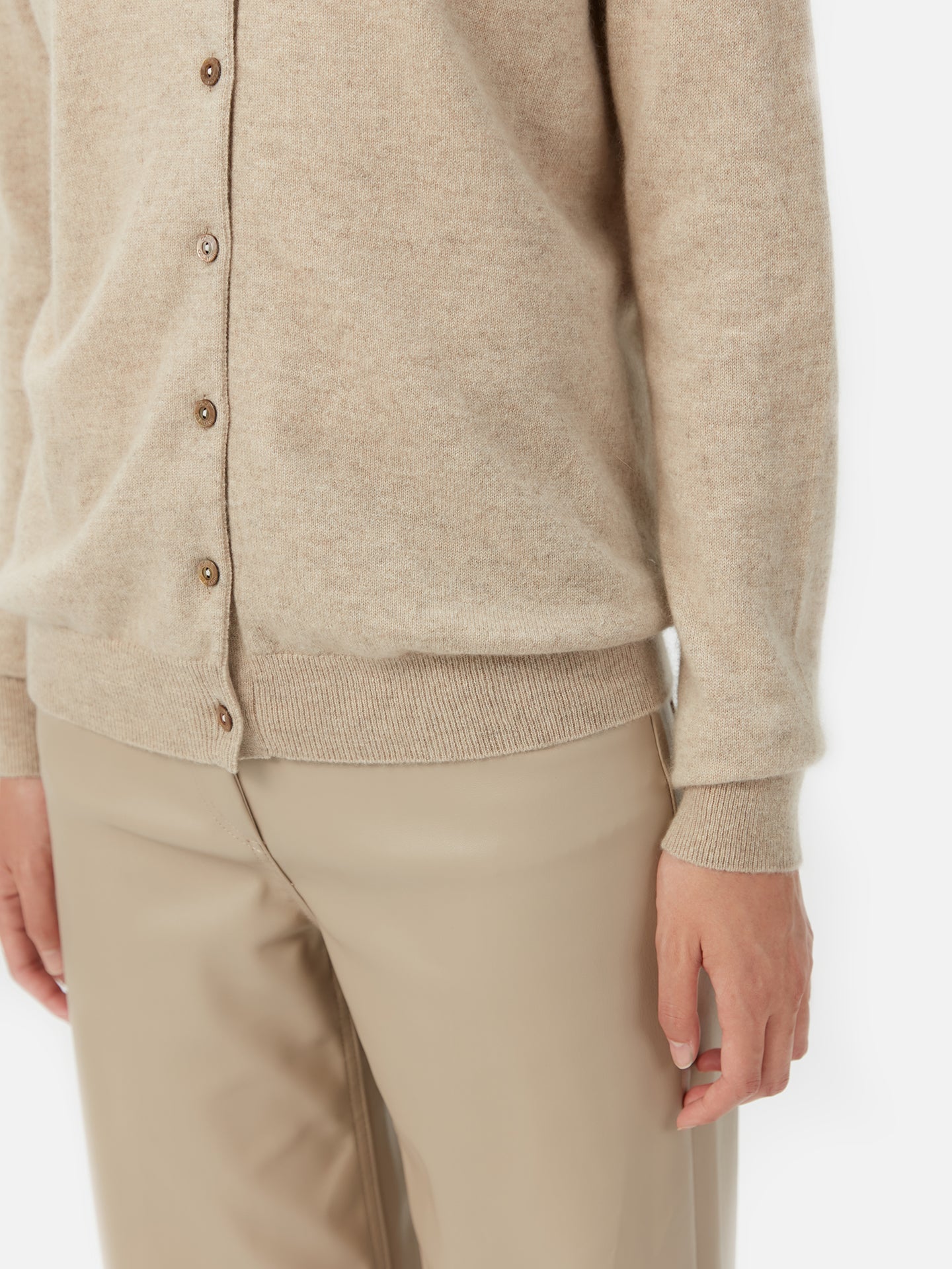 Cardigan col rond en Cachemire pour femmes Taupe - Gobi Cashmere