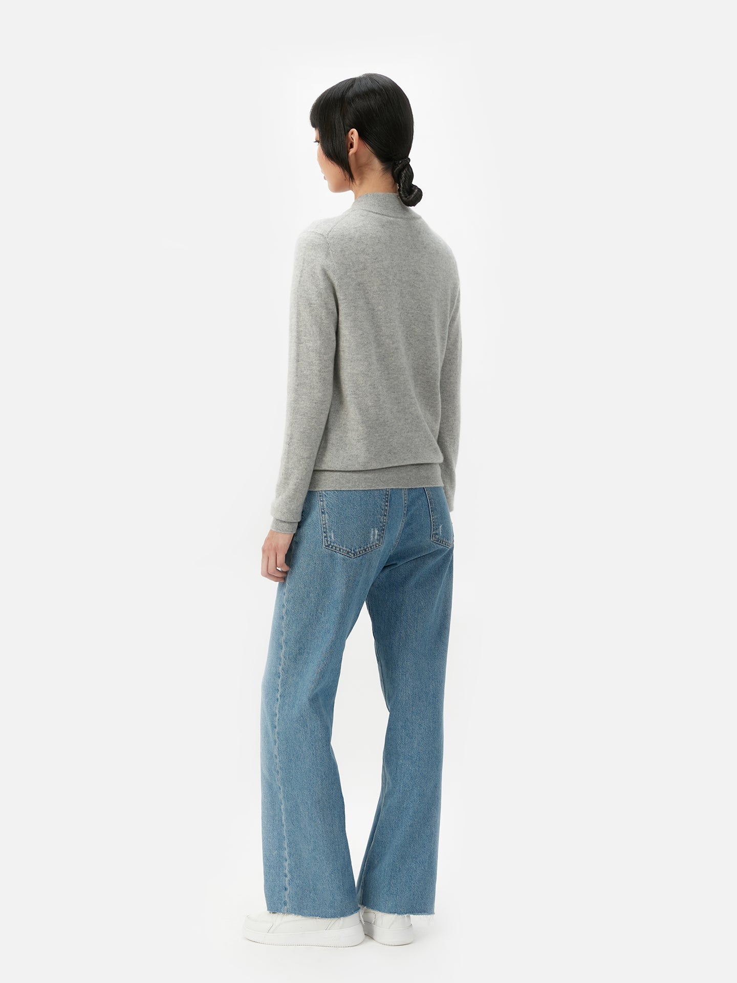 Cardigan zippé  en Cachemire pour femmes Gris - Gobi Cashmere