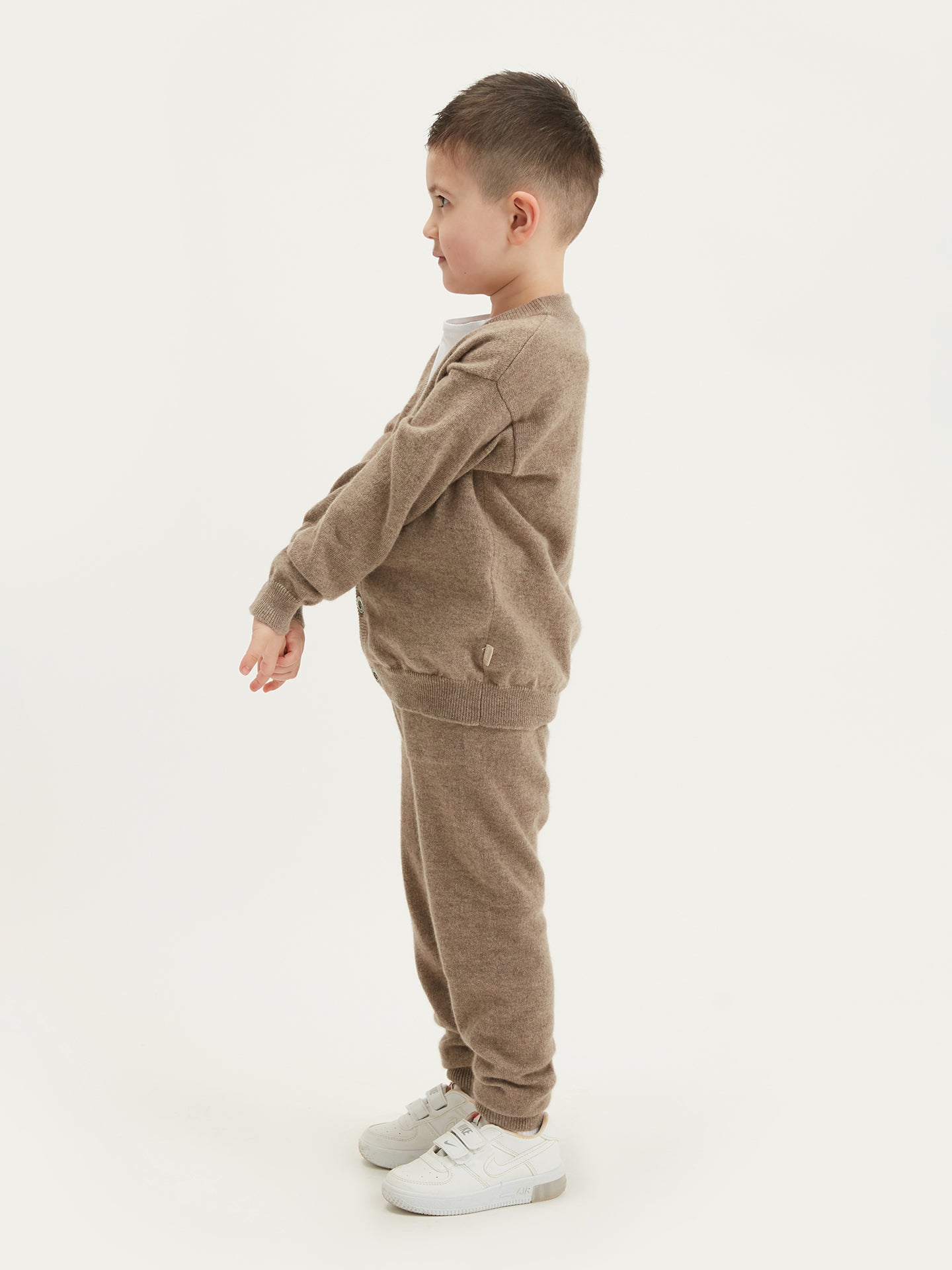 Cardigan col en V en cachemire Taupe - Gobi Cashmere