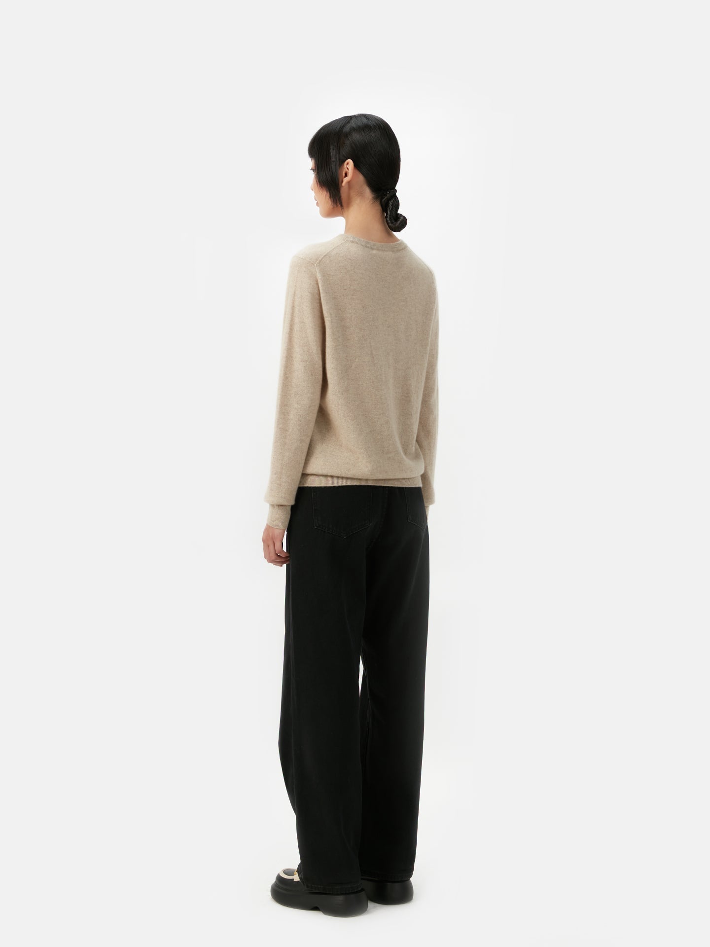 Pull coll rond en Cachemire pour  femme , couleur Taupe - Gobi Cashmere