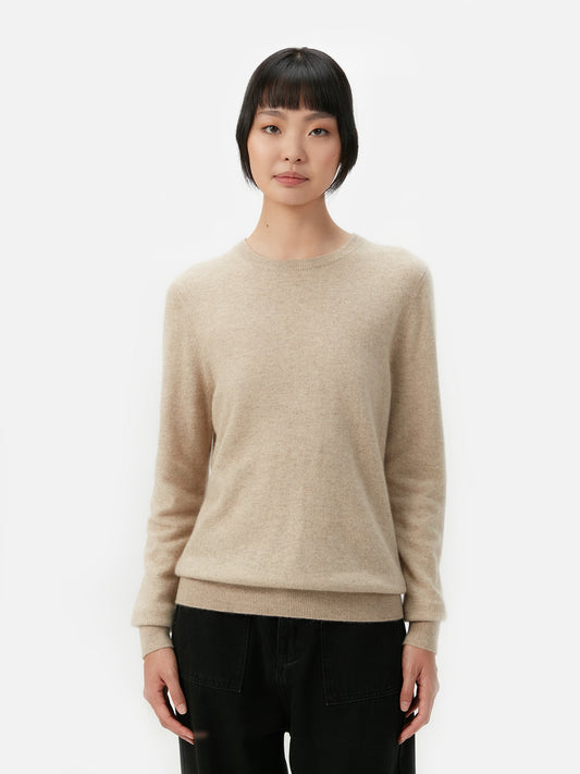 Pull coll rond en Cachemire pour  femme , couleur Taupe - Gobi Cashmere