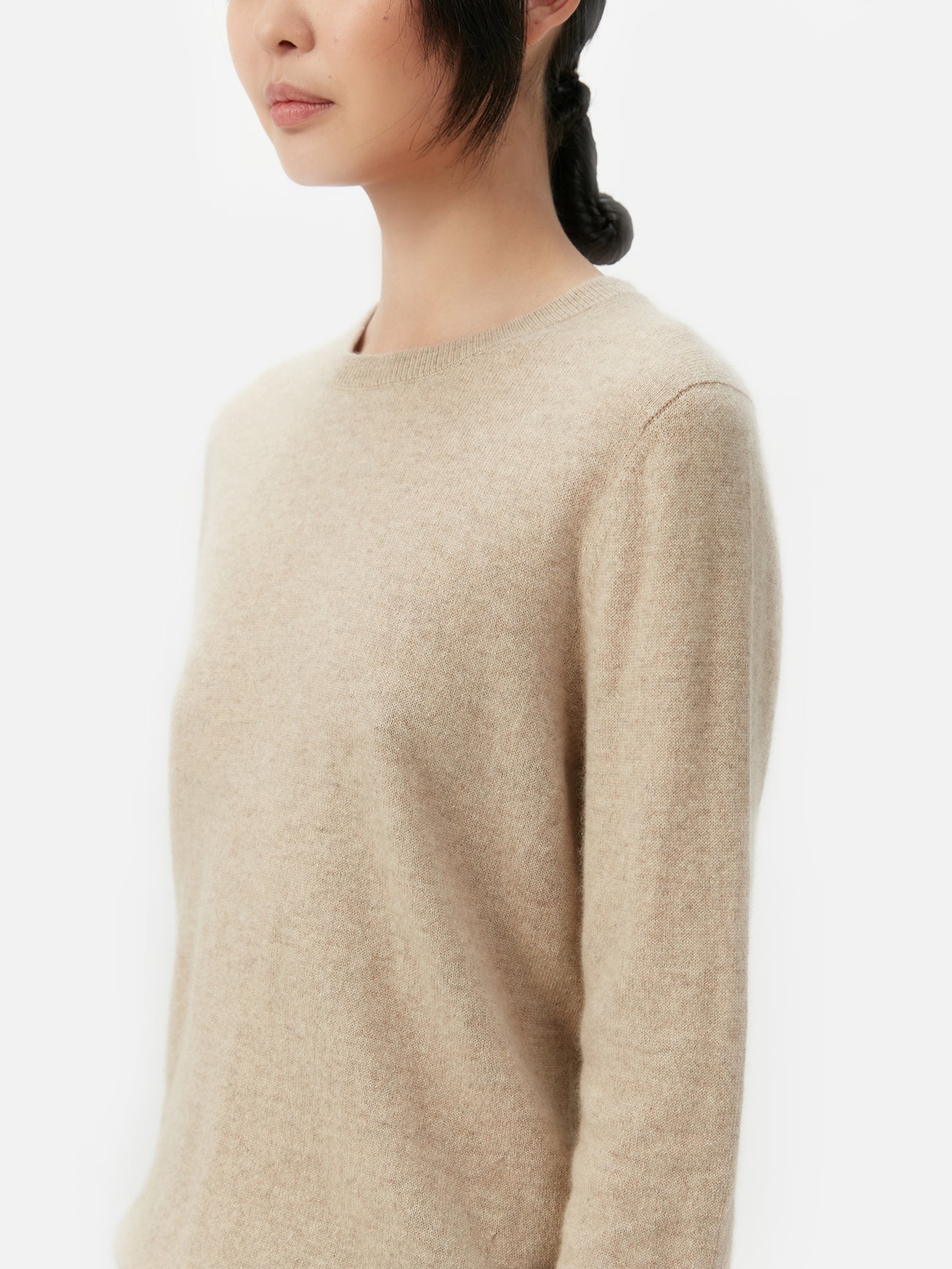 Pull coll rond en Cachemire pour  femme , couleur Taupe - Gobi Cashmere
