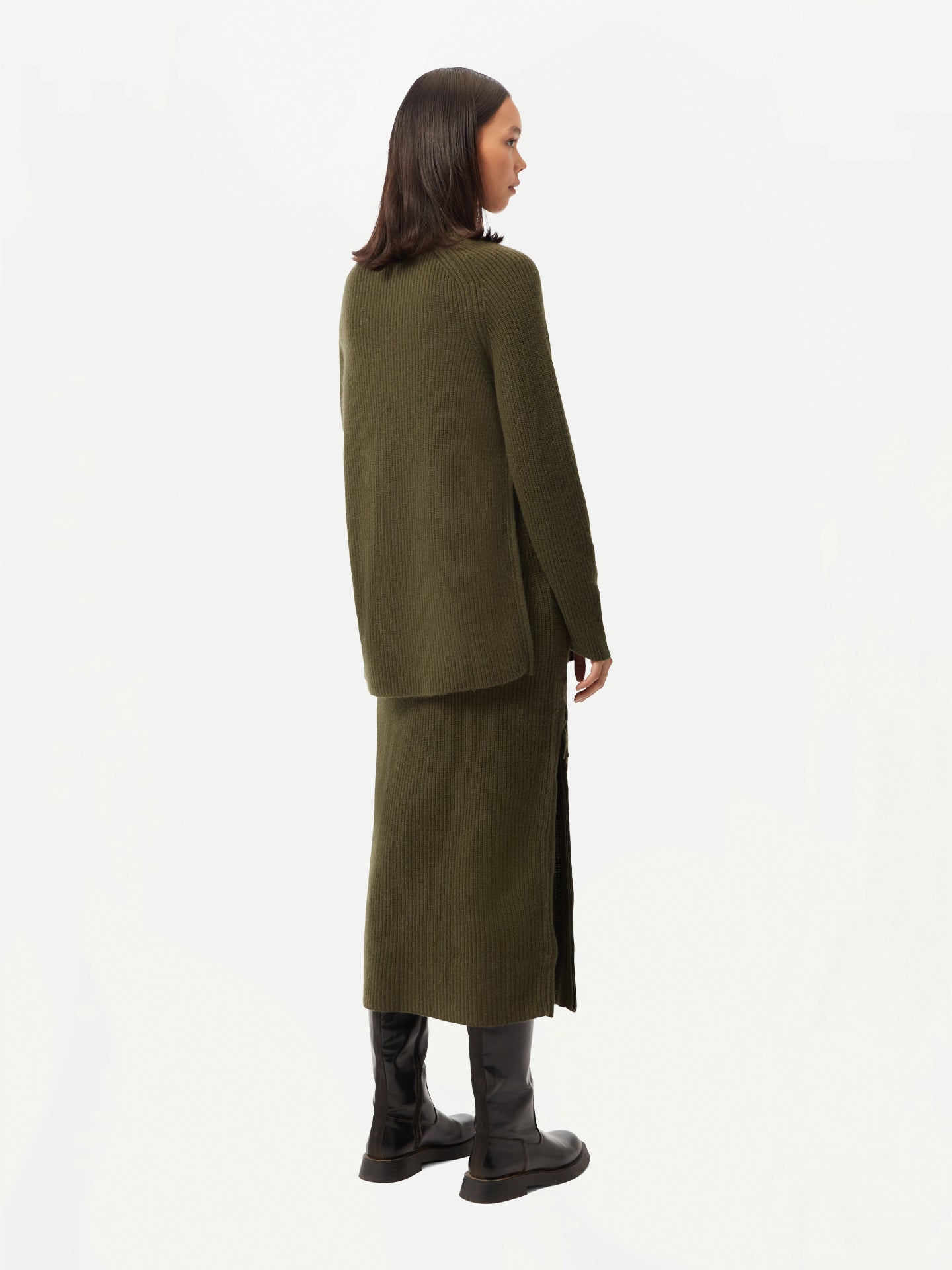 GOBI Jupe en cachemire avec fermeture éclair - Collection Country-Chic Vert